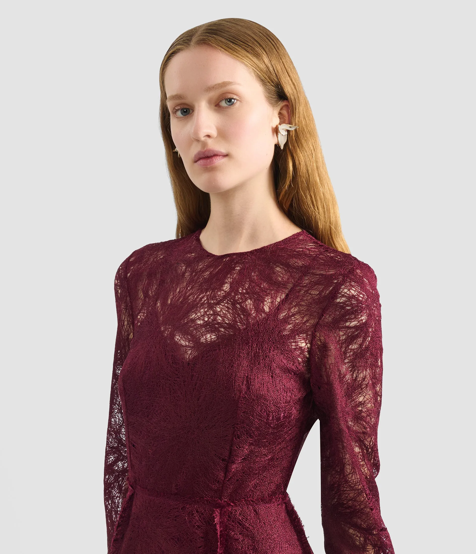 Thread Lace Long Sleeve Gown sold by ERDEM product image thumbnail 4