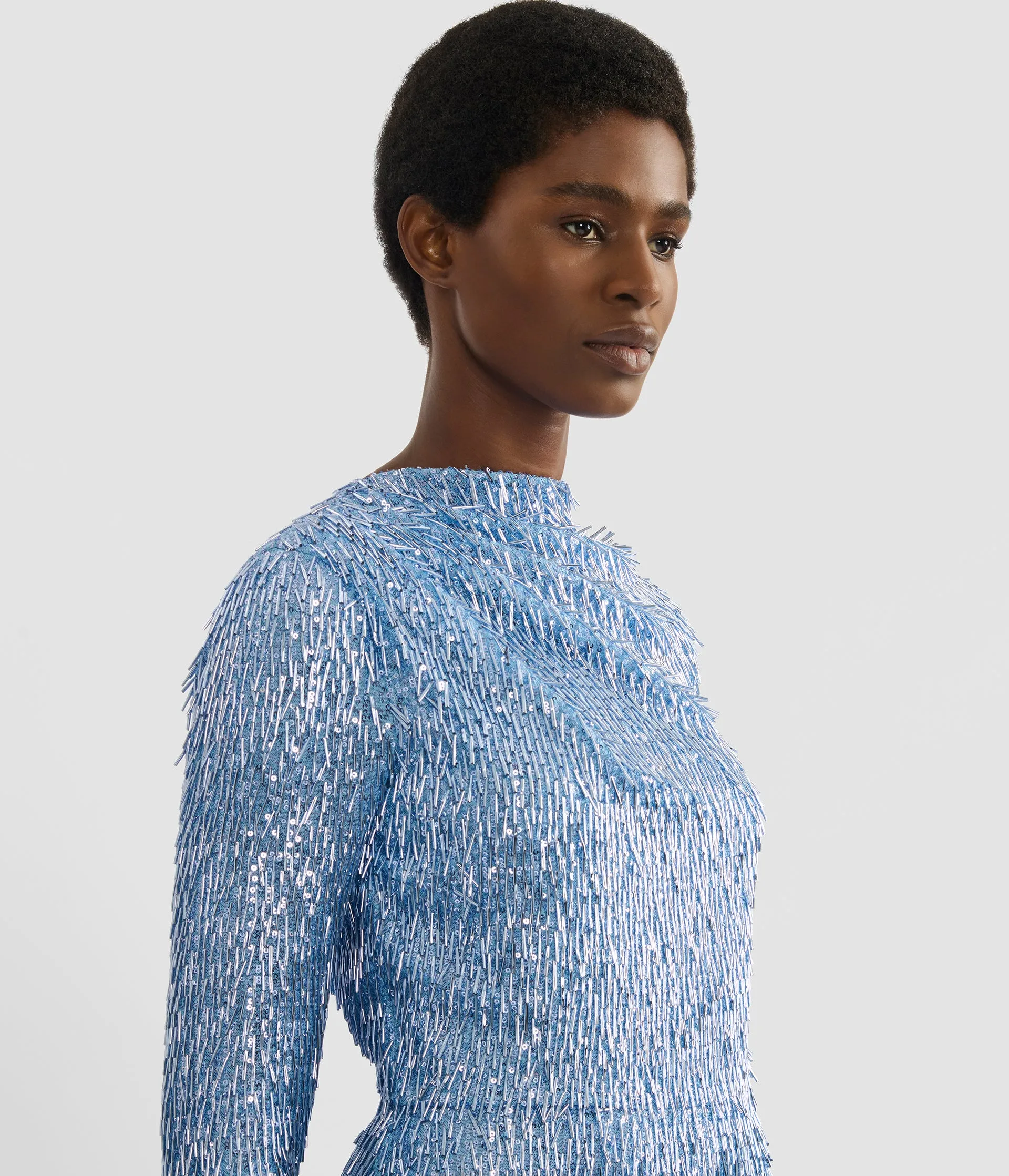 Bugle Sequin Long Sleeve Gown sold by ERDEM product image thumbnail 5