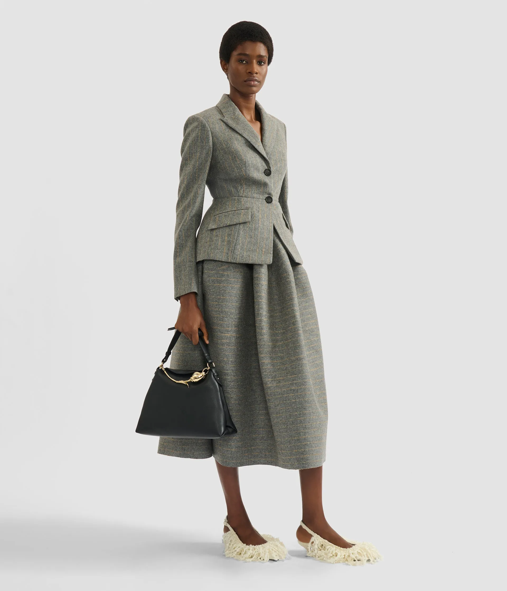 Pinstripe Full Midi Skirt sold by ERDEM product image thumbnail 2