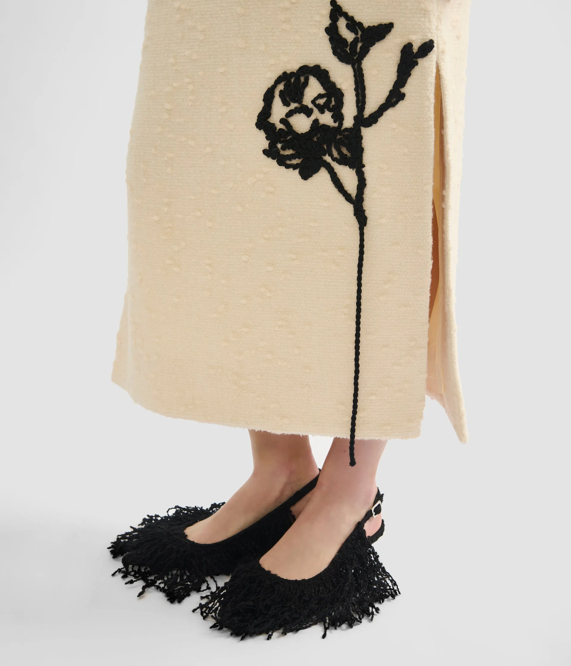 Embroidered Bouclé Pencil Skirt sold by ERDEM product image thumbnail 4