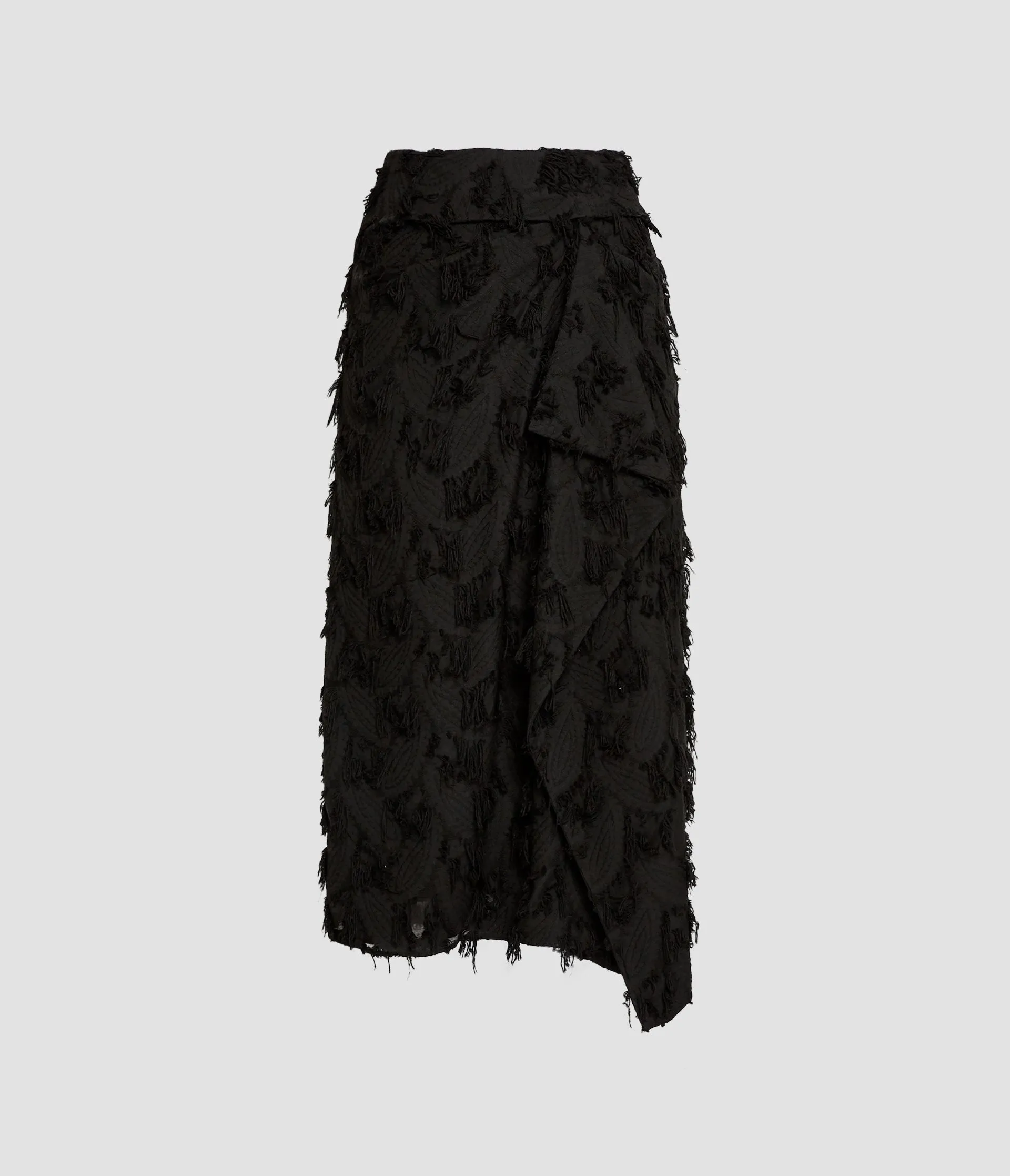 Fil Coupé Jacquard Draped Midi Skirt sold by ERDEM