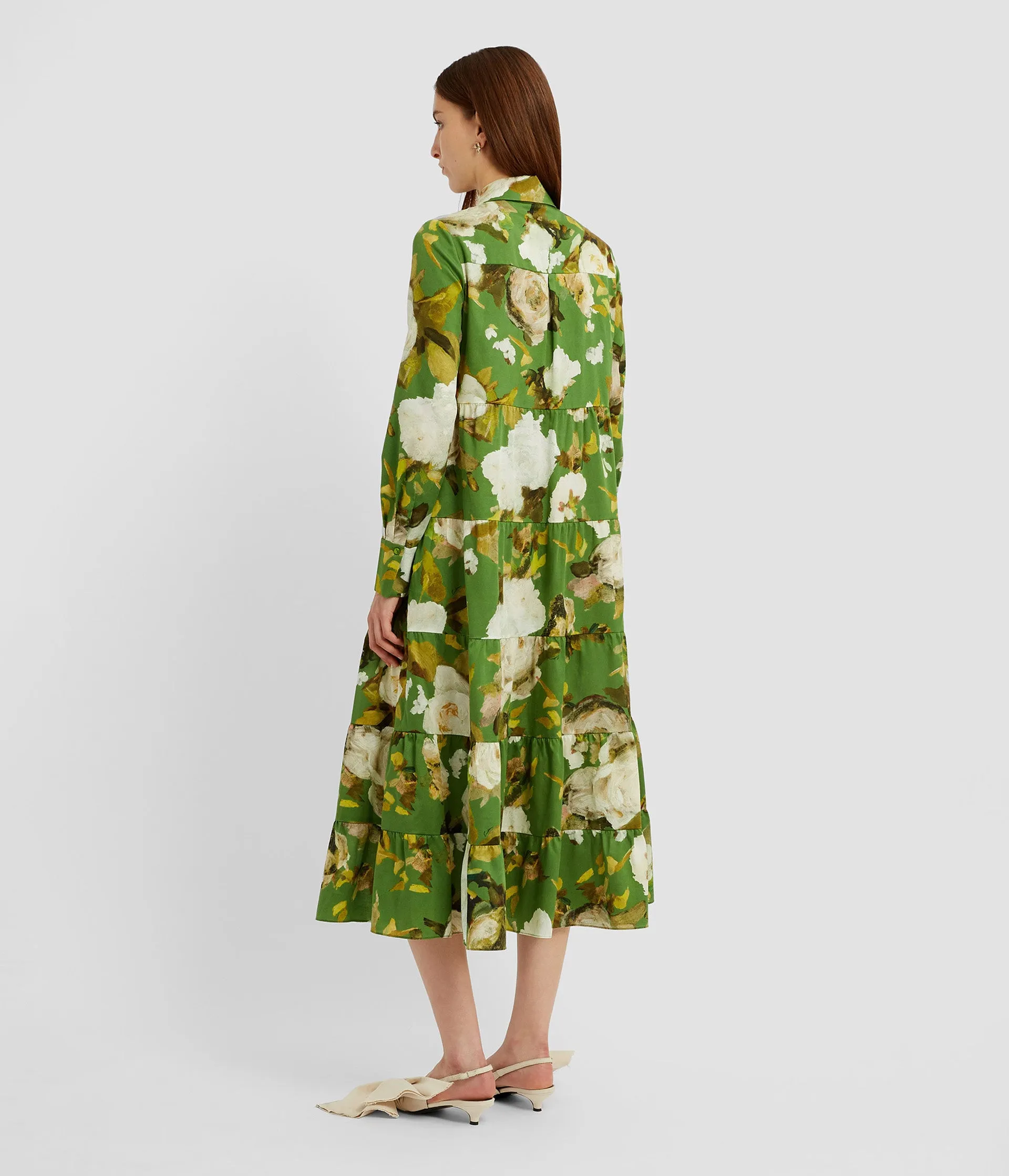 Floral Print Tiered Shirt Dress sold by ERDEM product image thumbnail 3