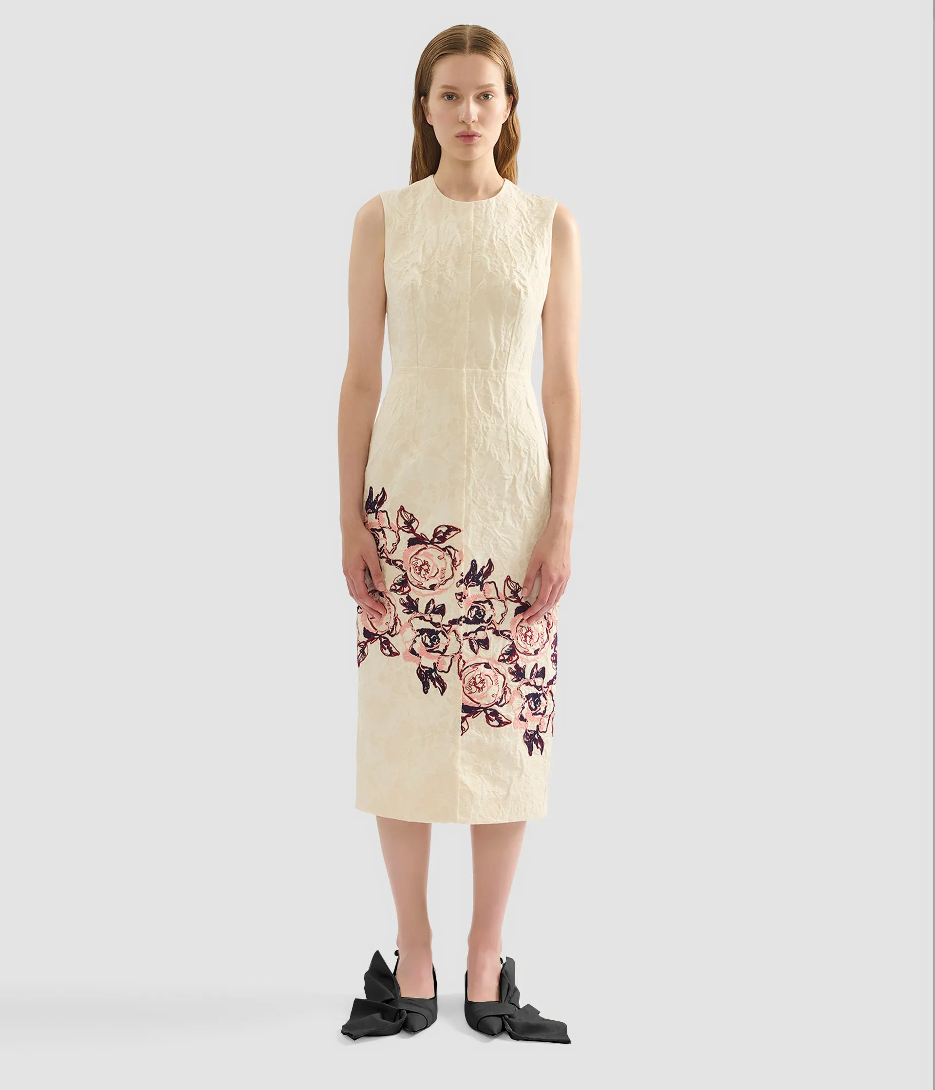 Embroidered Jacquard Midi Dress sold by ERDEM product image thumbnail 4