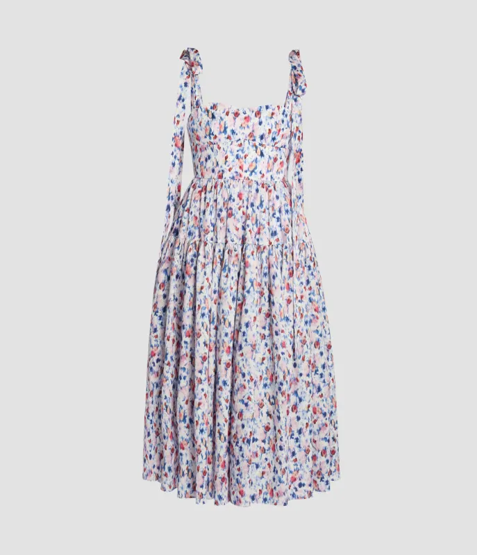 Floral Print Shoulder Strap Midi Dress sold by ERDEM