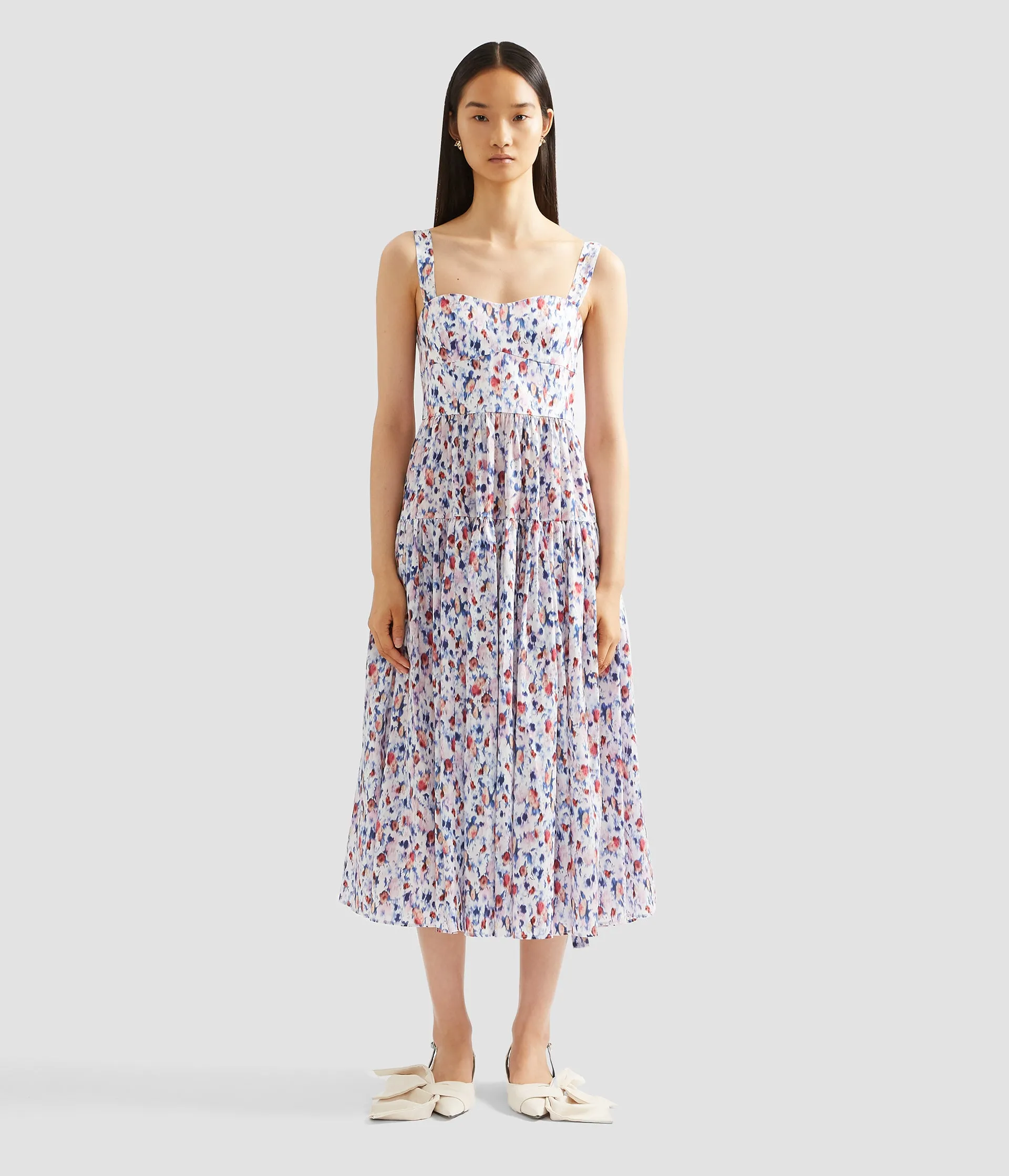 Floral Print Shoulder Strap Midi Dress sold by ERDEM product image thumbnail 4