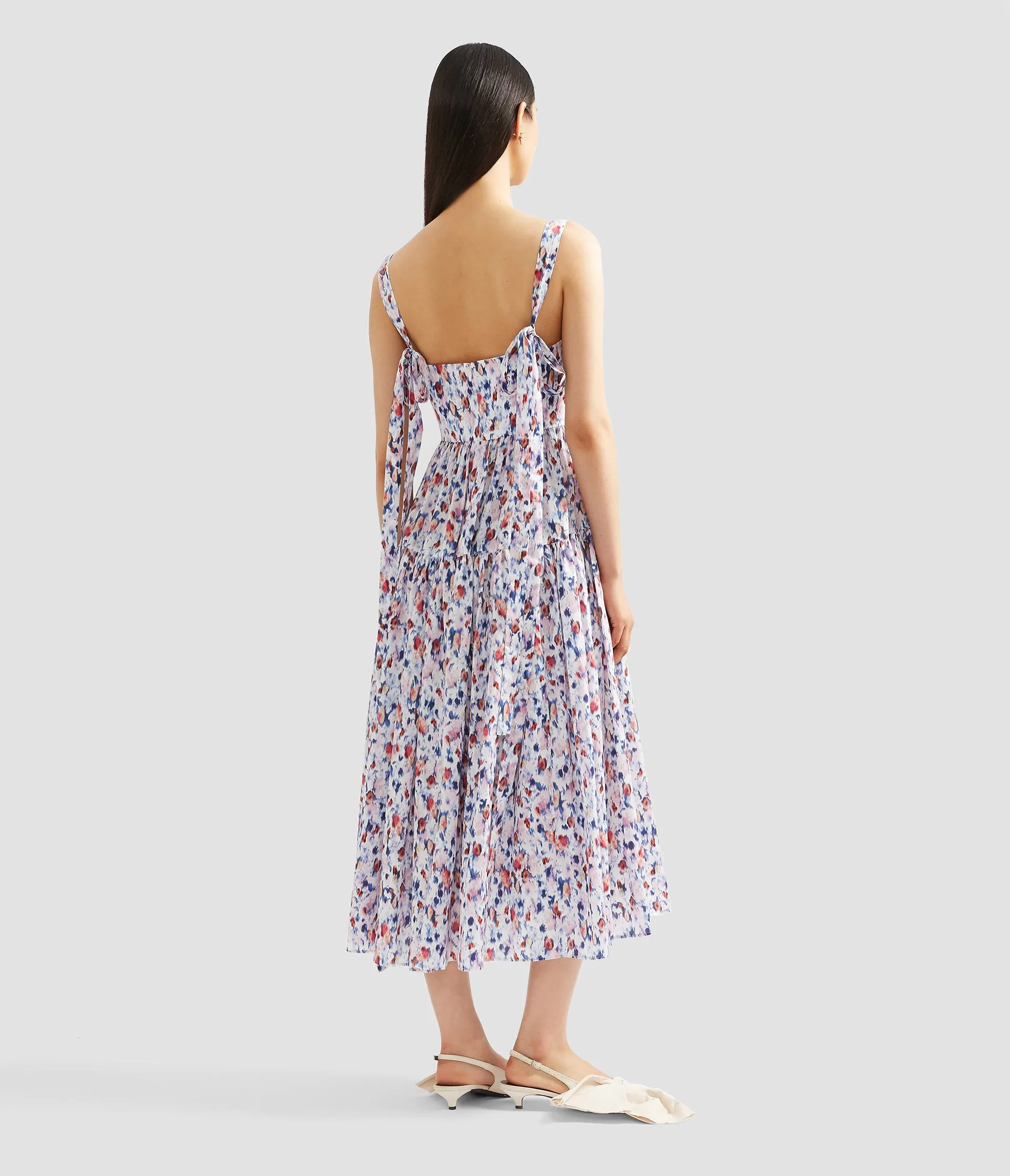 Floral Print Shoulder Strap Midi Dress sold by ERDEM product image thumbnail 3
