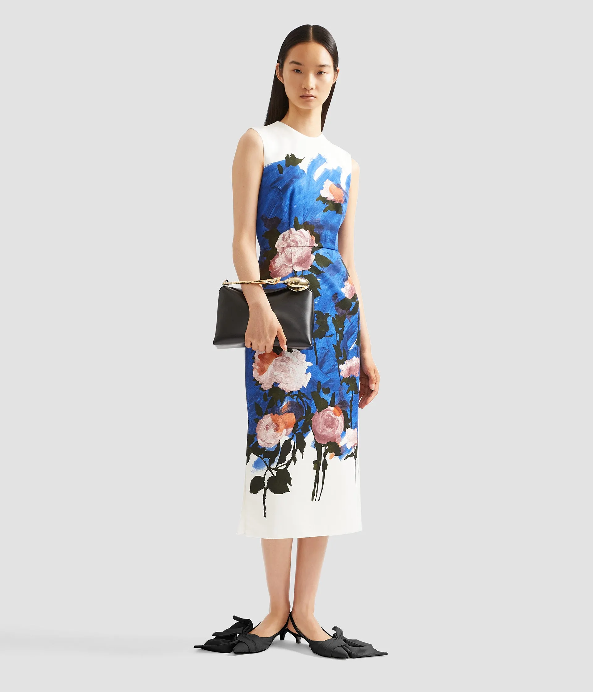 Floral Print Cotton Faille Midi Dress sold by ERDEM product image thumbnail 2
