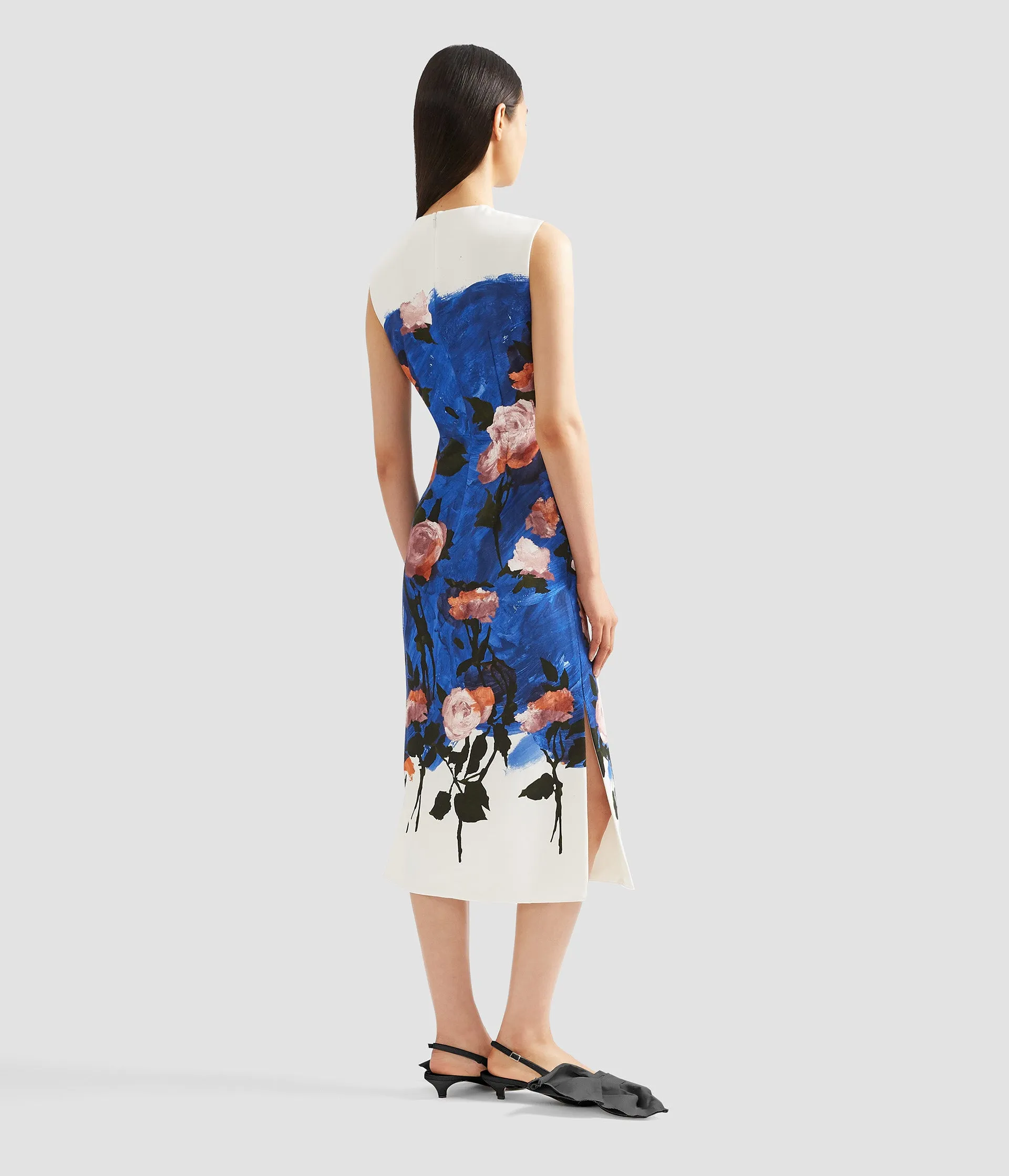 Floral Print Cotton Faille Midi Dress sold by ERDEM product image thumbnail 3