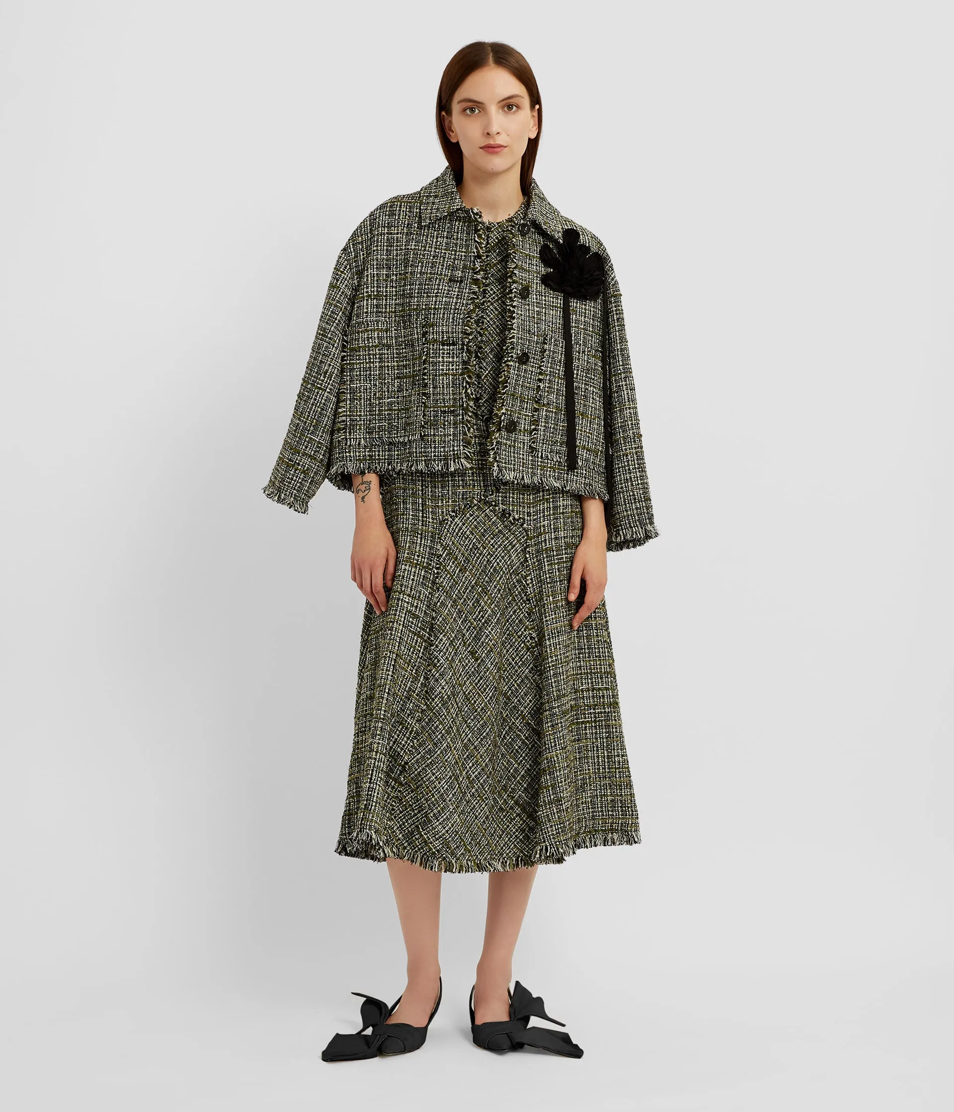 Tweed Paneled Midi Dress sold by ERDEM product image thumbnail 5