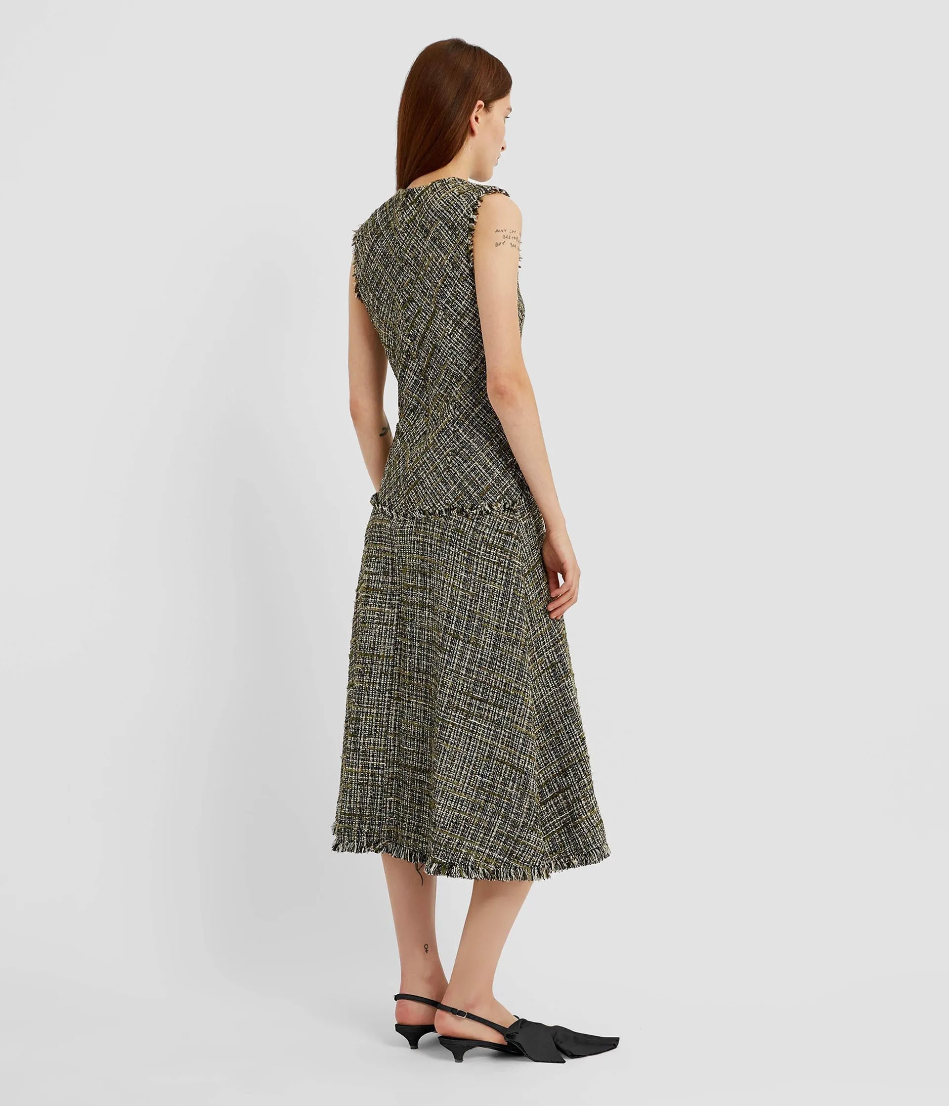 Tweed Paneled Midi Dress sold by ERDEM product image thumbnail 3