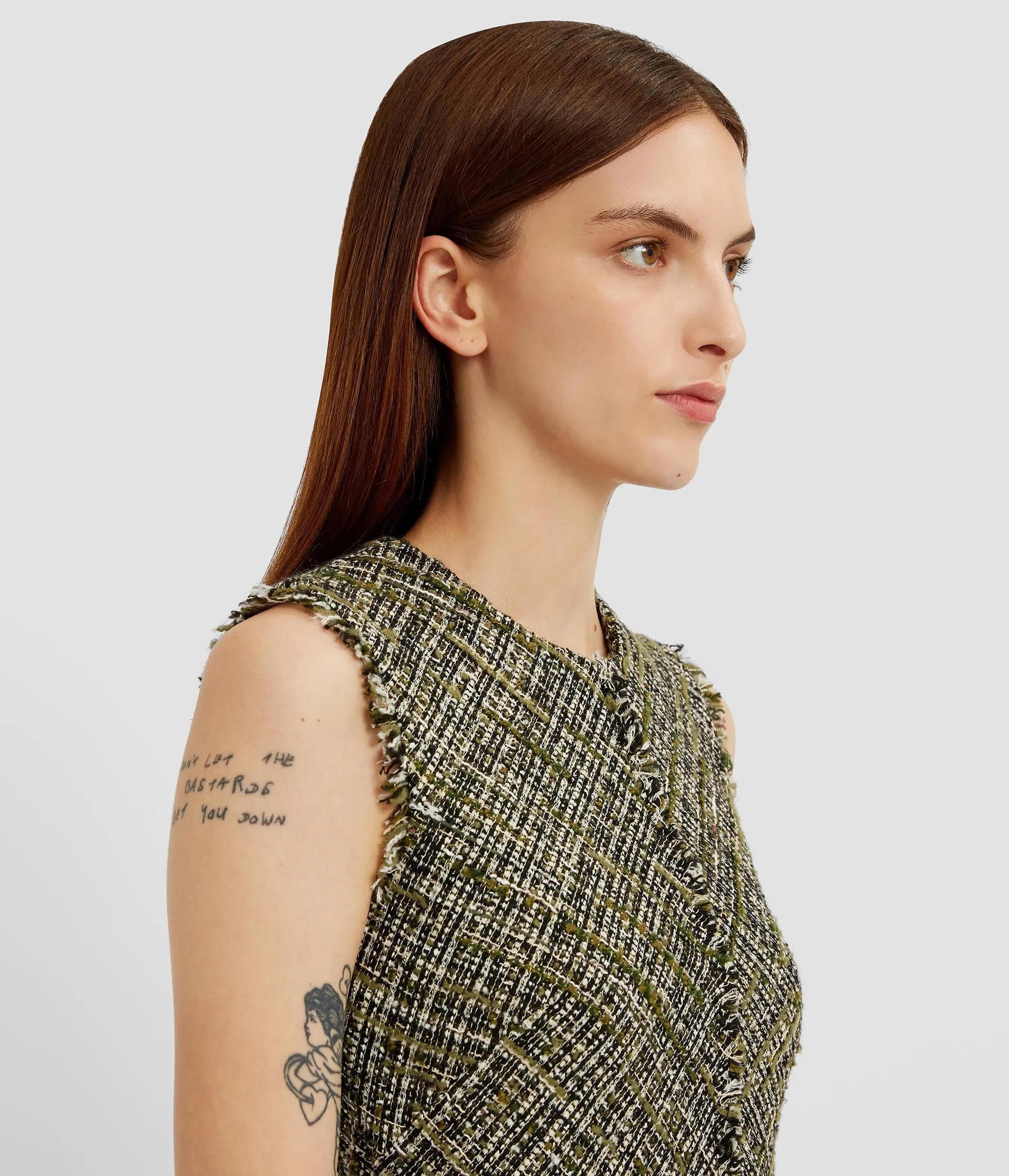 Tweed Paneled Midi Dress sold by ERDEM product image thumbnail 4