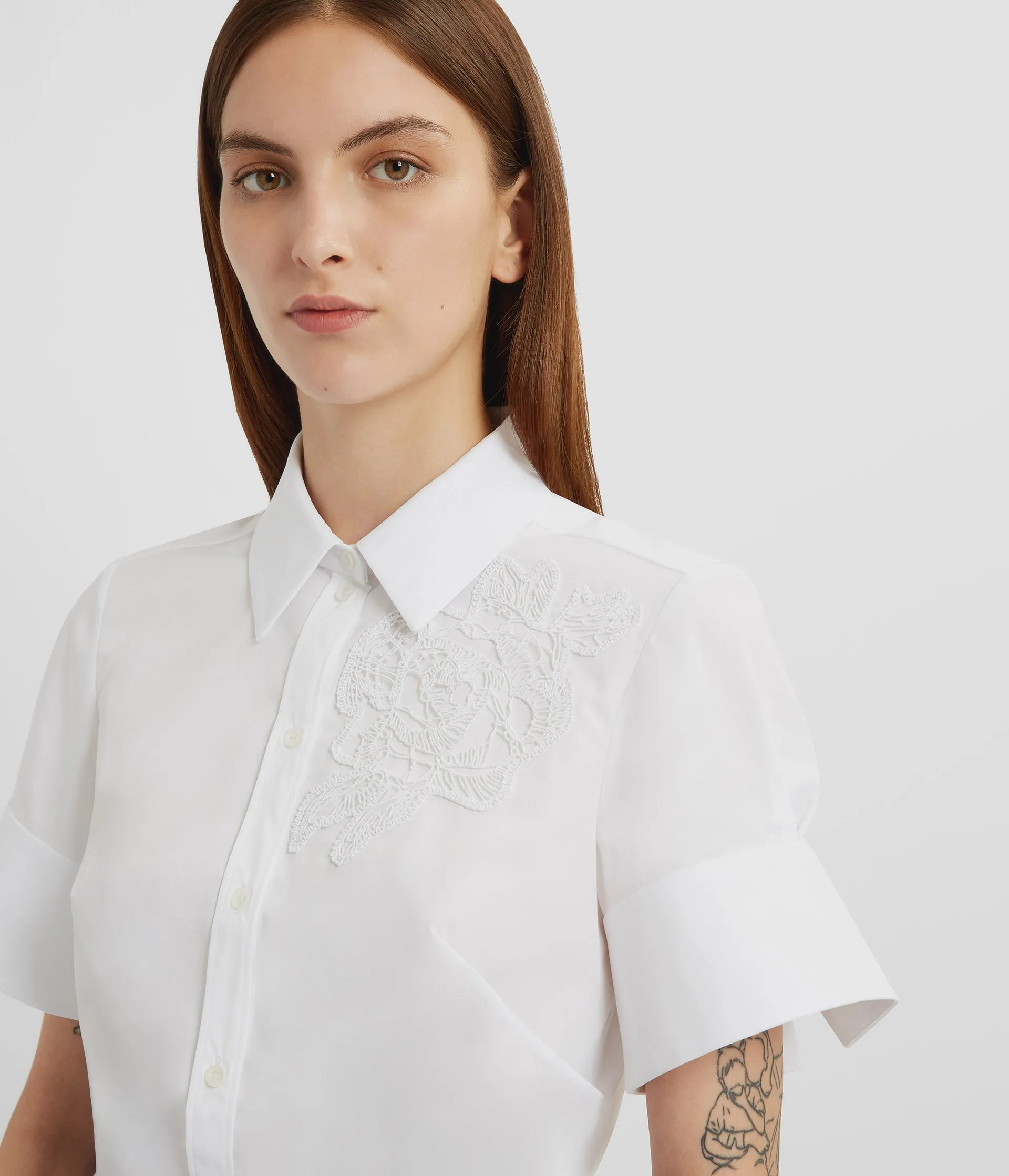 Floral Appliqué Short Sleeve Shirt sold by ERDEM product image thumbnail 4