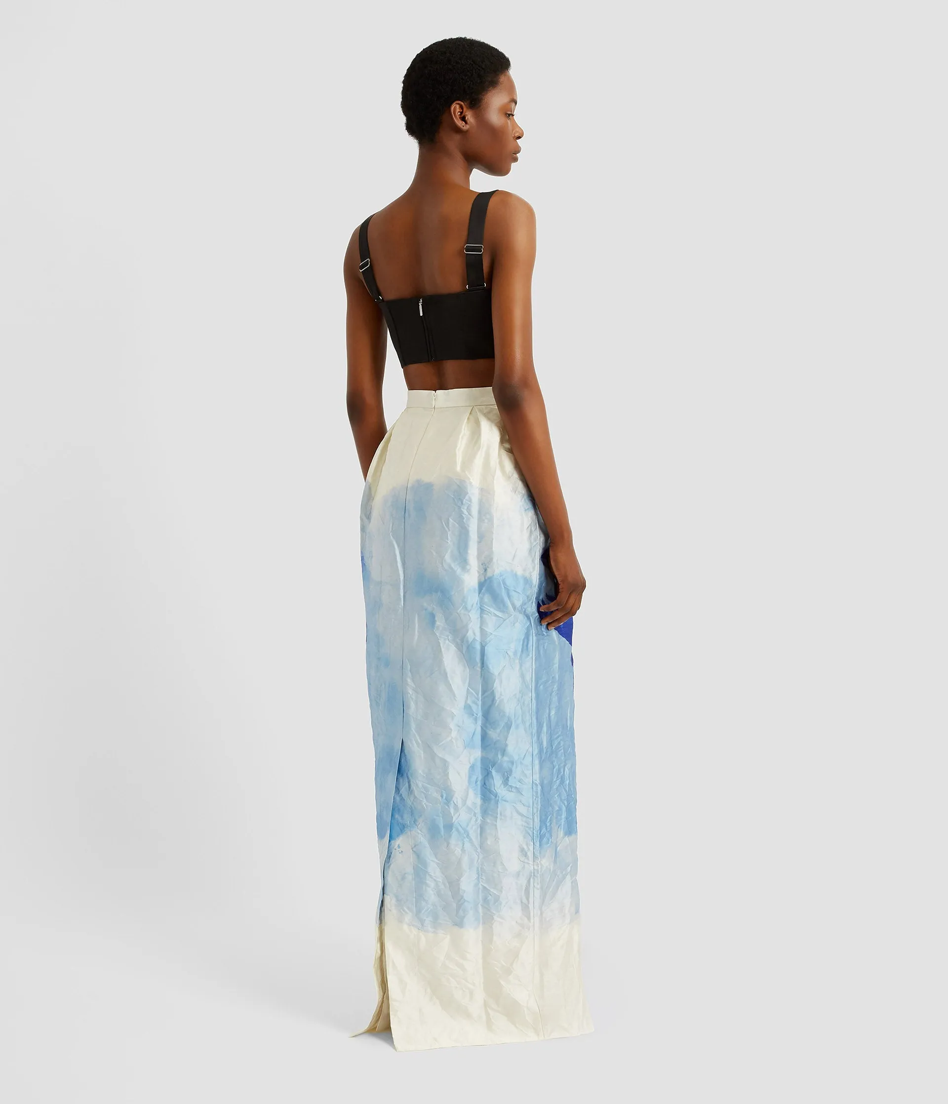Printed Textured Satin Full Length Pencil Skirt sold by ERDEM product image thumbnail 3