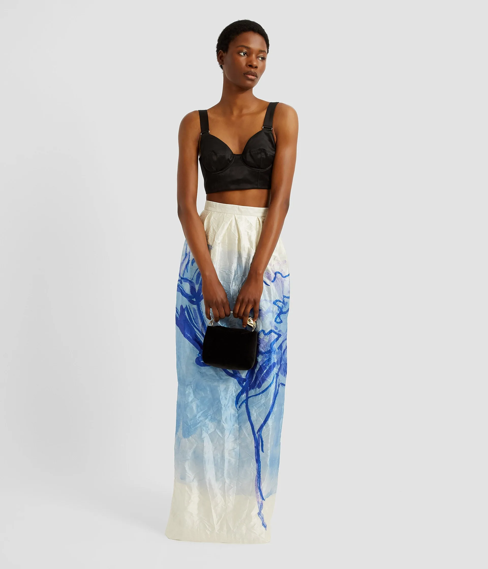 Printed Textured Satin Full Length Pencil Skirt sold by ERDEM product image thumbnail 2