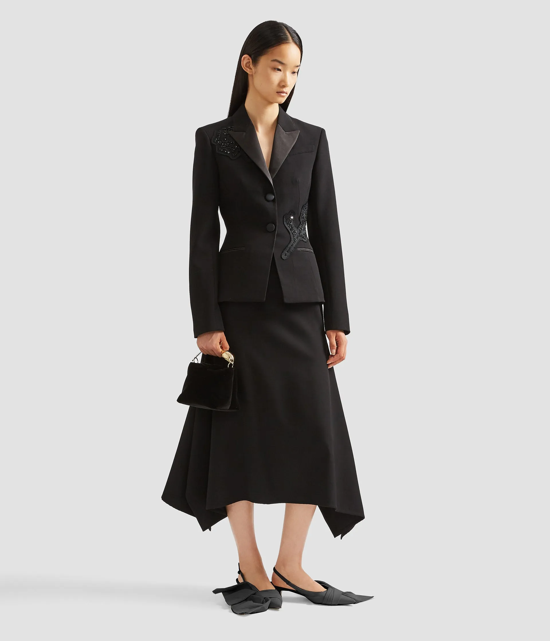 Draped Grain De Poudre Pencil Skirt sold by ERDEM product image thumbnail 2