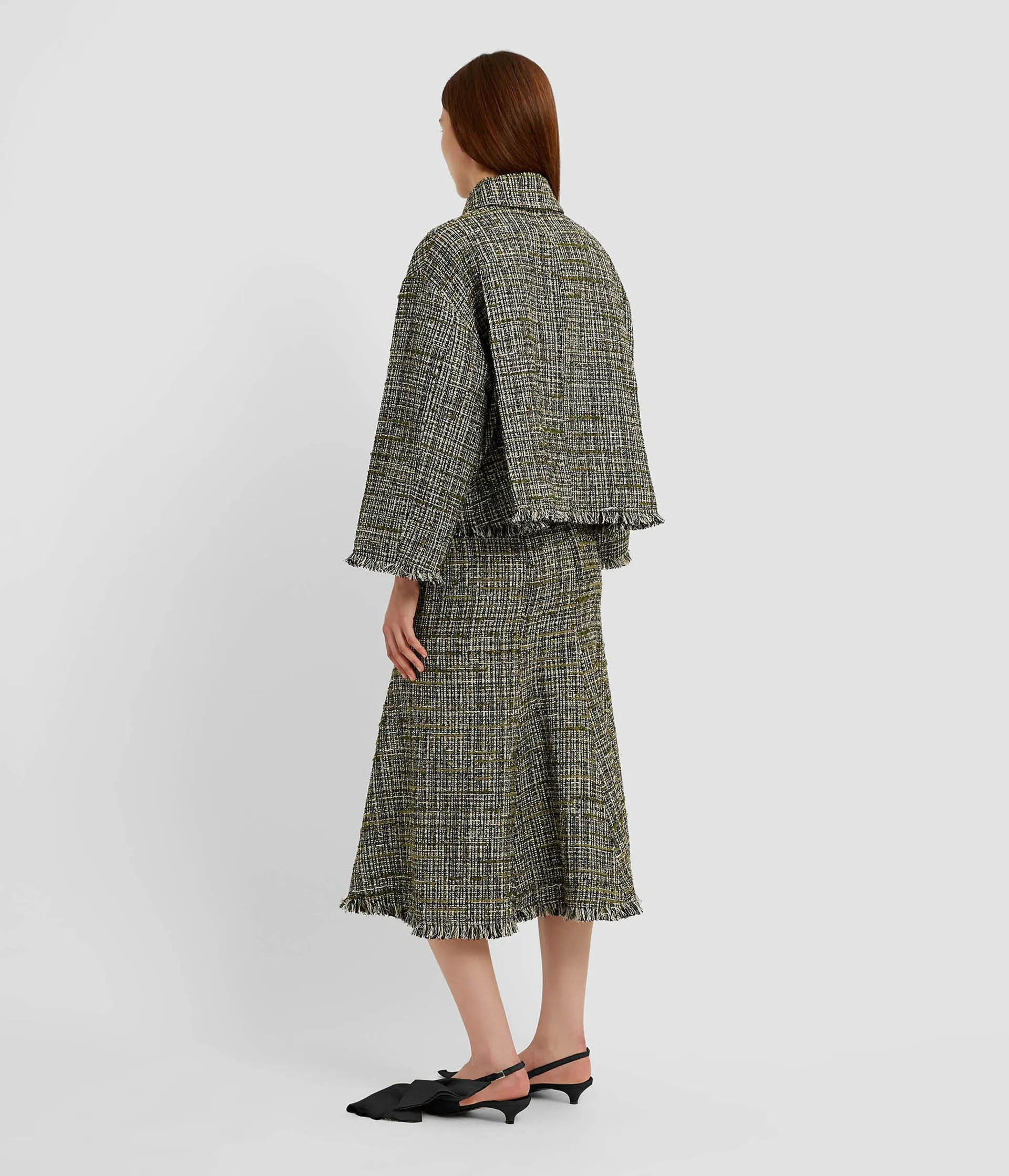 Tweed A-Line Midi Skirt sold by ERDEM product image thumbnail 3