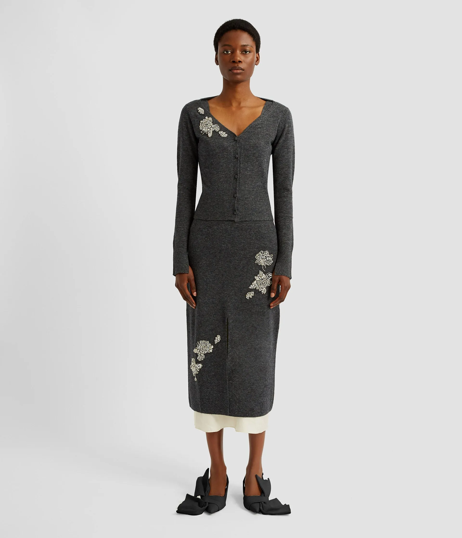 Embellished Knit Pencil Skirt sold by ERDEM product image thumbnail 5