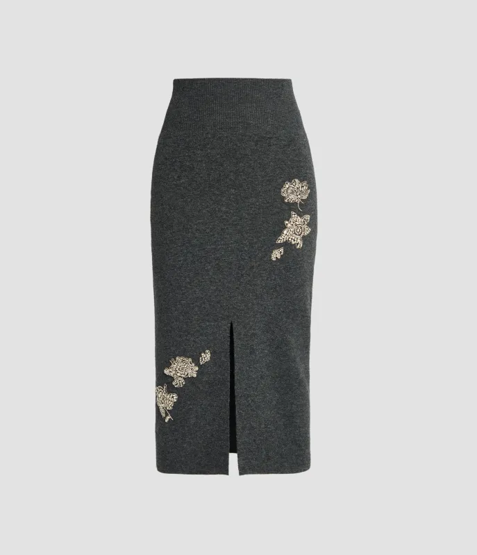 Embellished Knit Pencil Skirt sold by ERDEM
