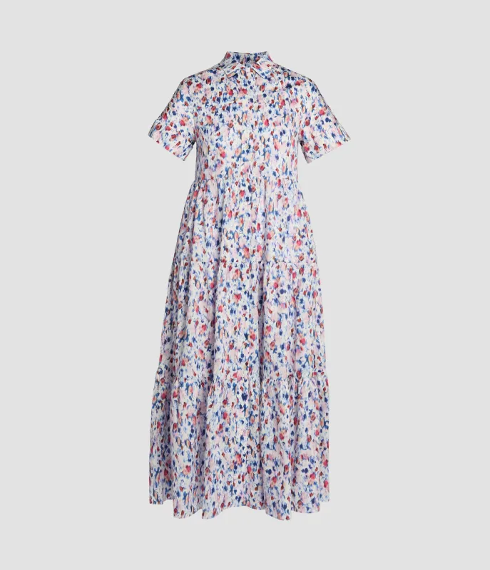 Floral Print Tiered Shirt Dress sold by ERDEM