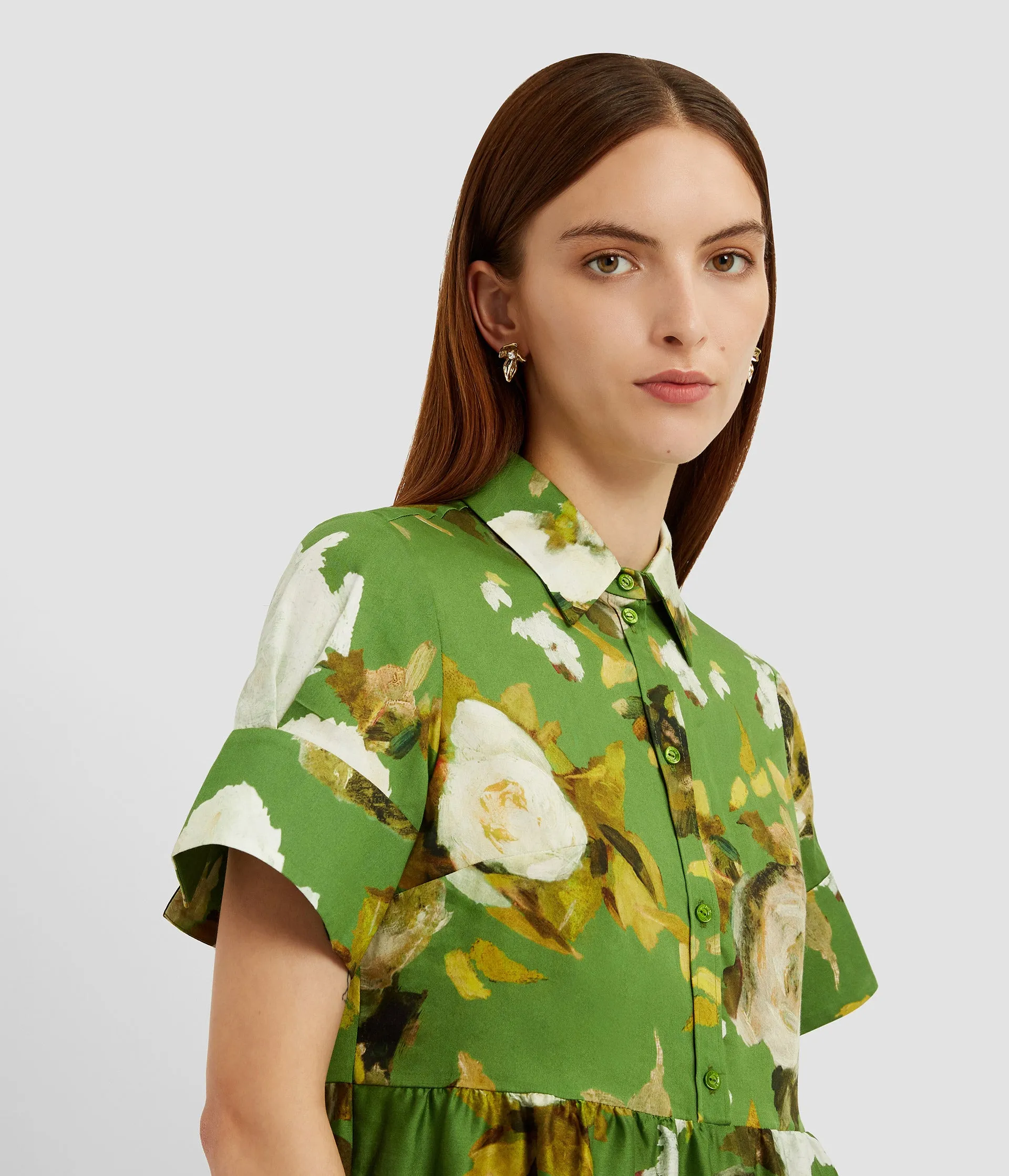 Floral Print Tiered Mini Dress sold by ERDEM product image thumbnail 4