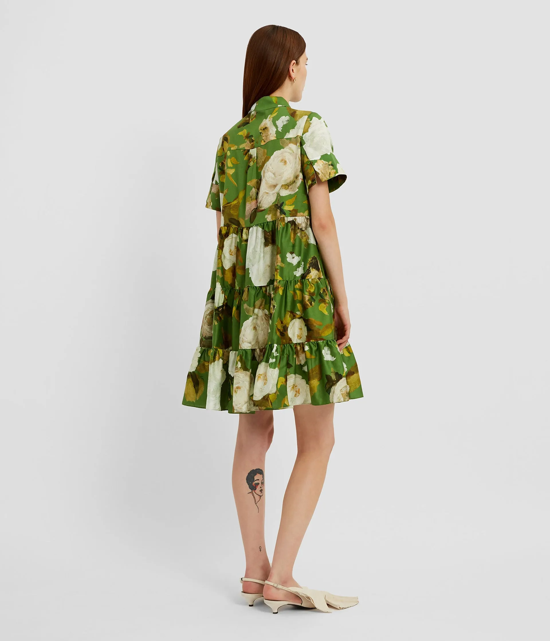 Floral Print Tiered Mini Dress sold by ERDEM product image thumbnail 3