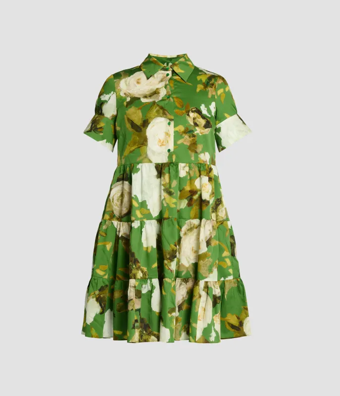 Floral Print Tiered Mini Dress sold by ERDEM