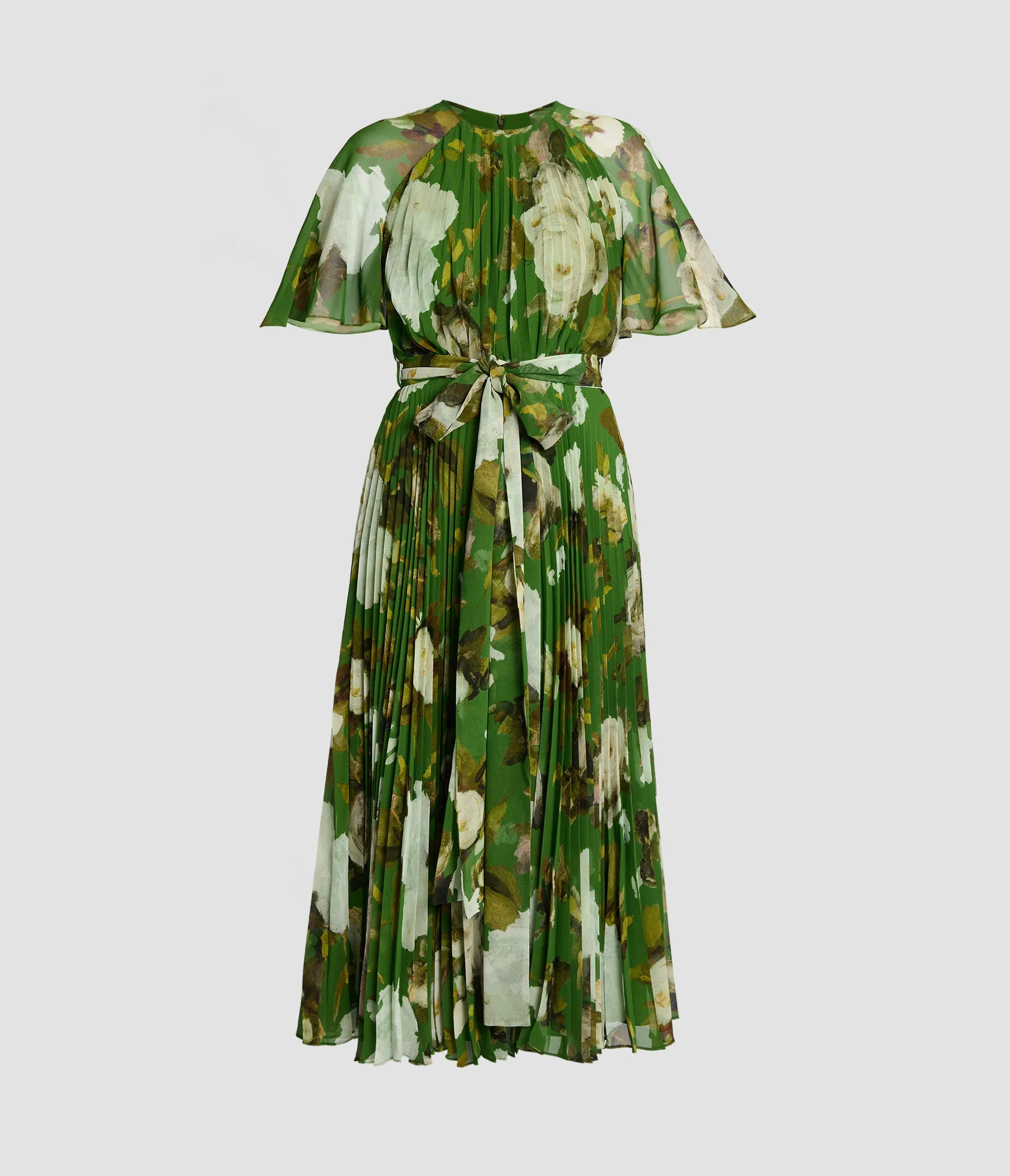Floral Print Pleated Voile Midi Dress sold by ERDEM