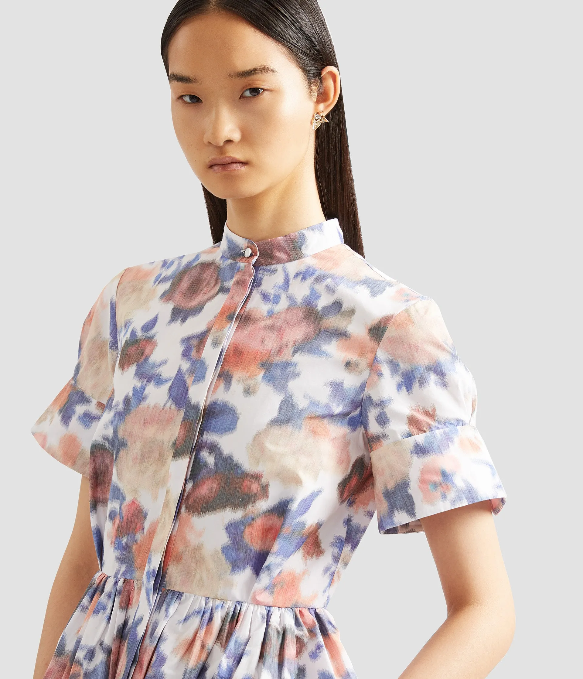 Floral Print Chiné Taffeta Shirt Dress sold by ERDEM product image thumbnail 5