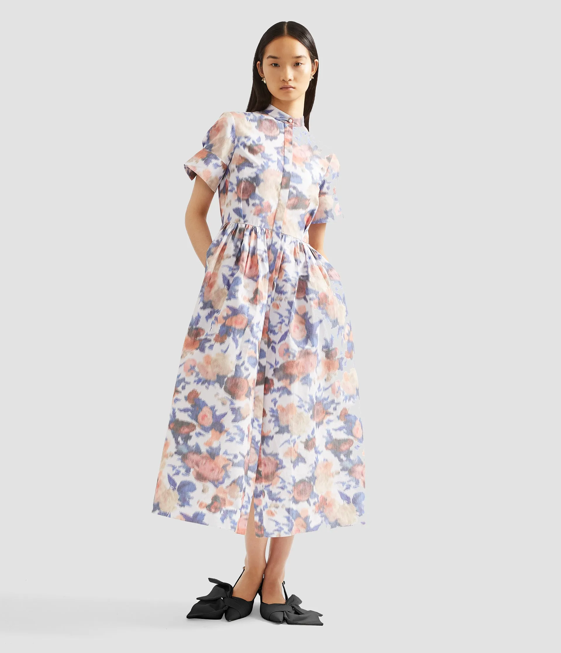 Floral Print Chiné Taffeta Shirt Dress sold by ERDEM product image thumbnail 2