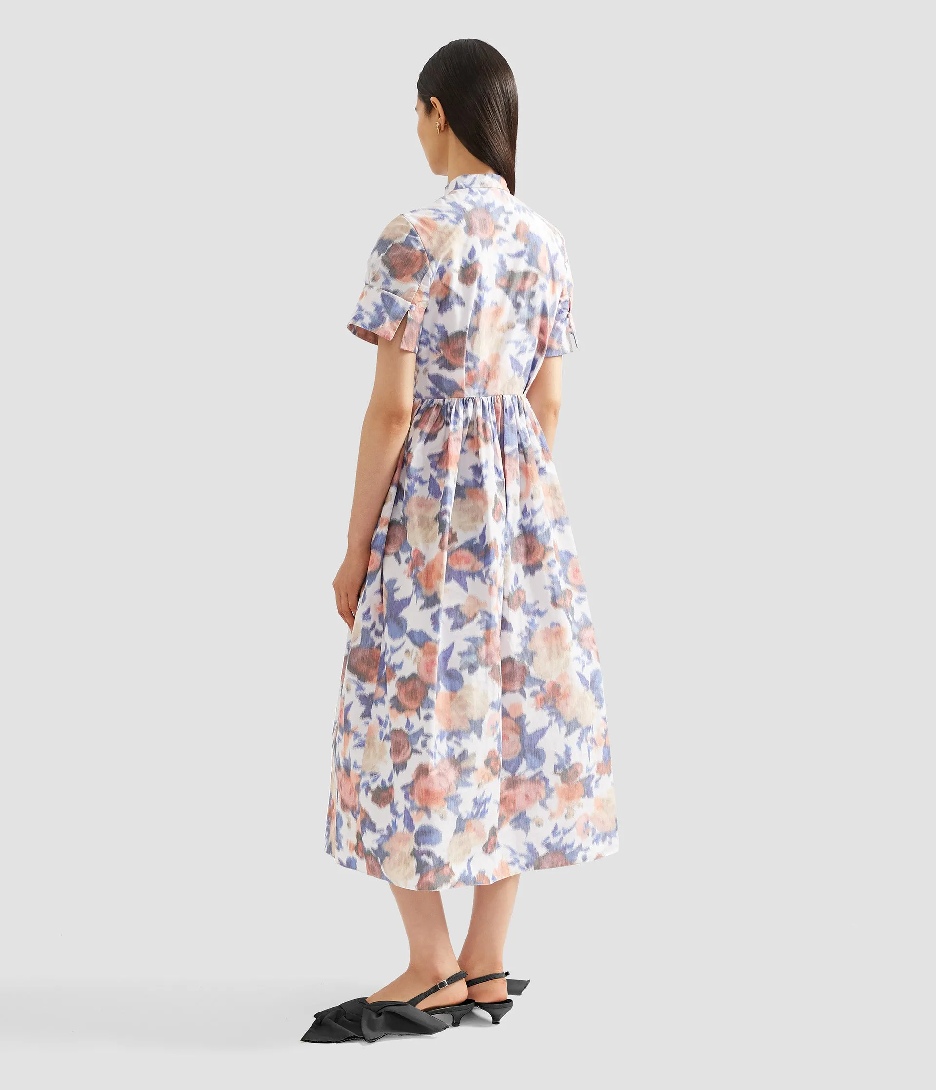 Floral Print Chiné Taffeta Shirt Dress sold by ERDEM product image thumbnail 3
