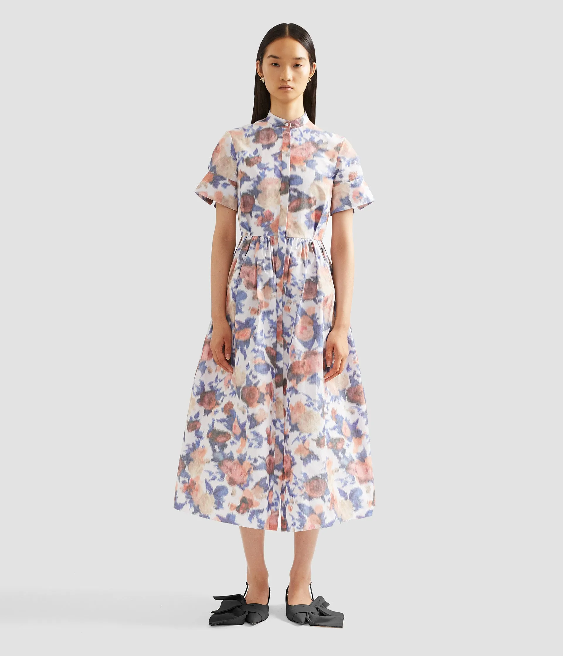Floral Print Chiné Taffeta Shirt Dress sold by ERDEM product image thumbnail 4