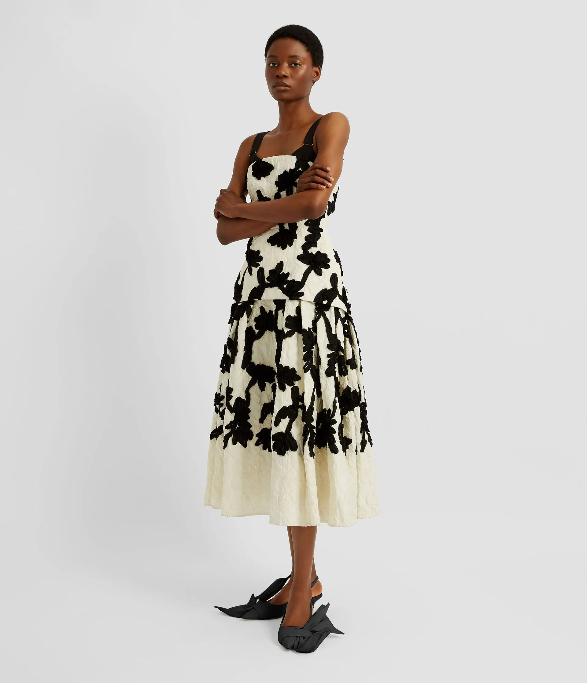 Embroidered Jacquard Flared Midi Dress sold by ERDEM product image thumbnail 2