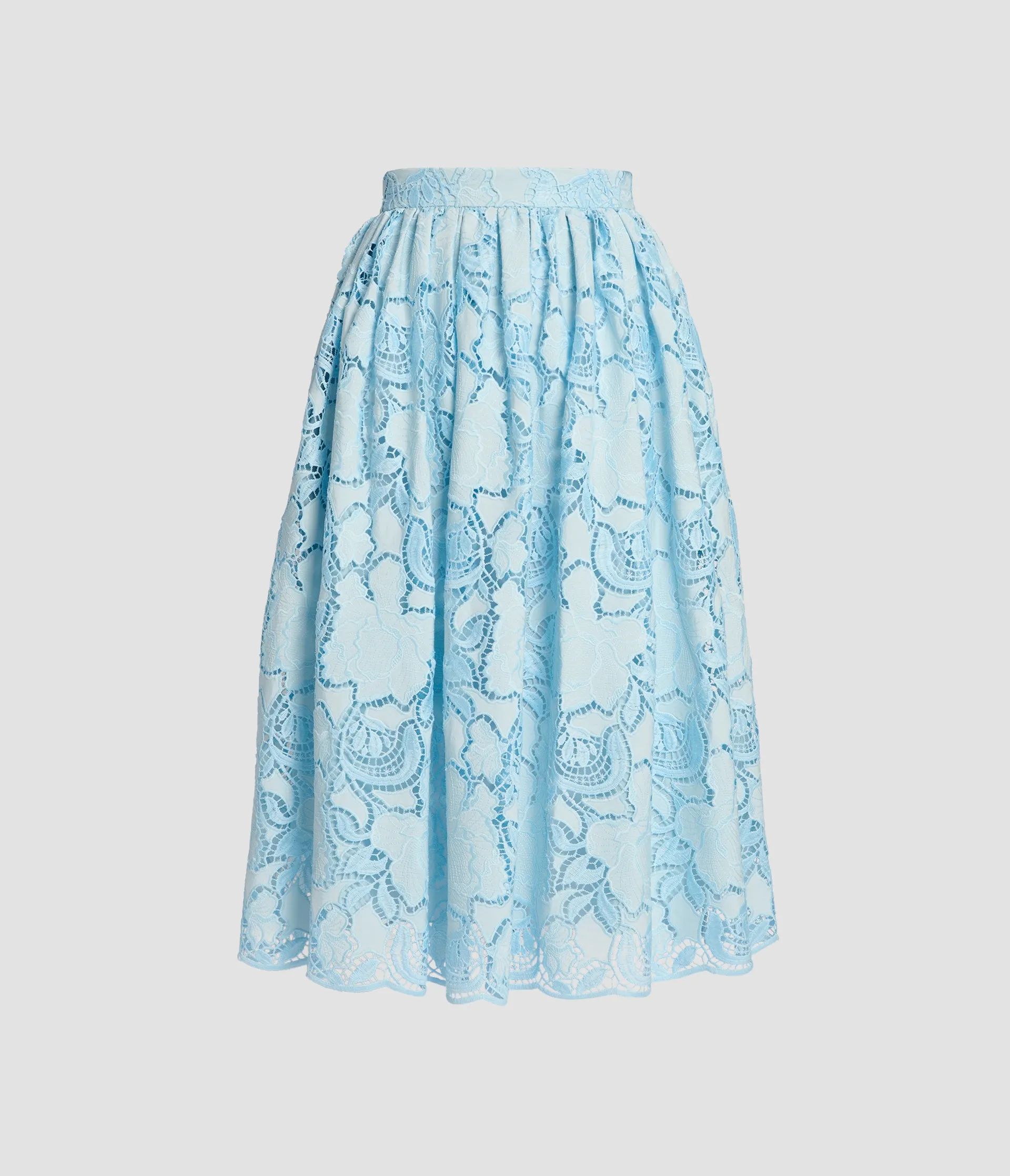 Floral Cutwork Gathered Midi Skirt sold by ERDEM