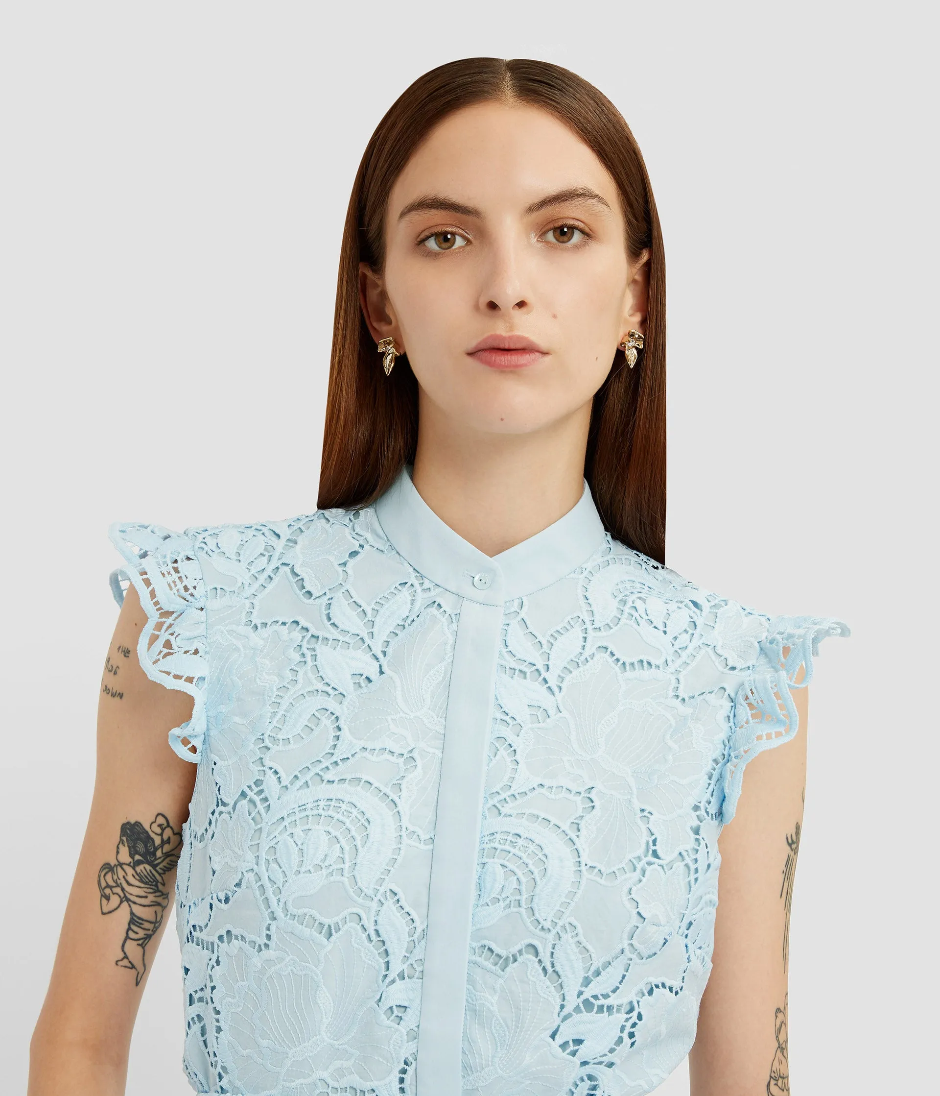 Floral Cutwork Gathered Midi Skirt sold by ERDEM product image thumbnail 4