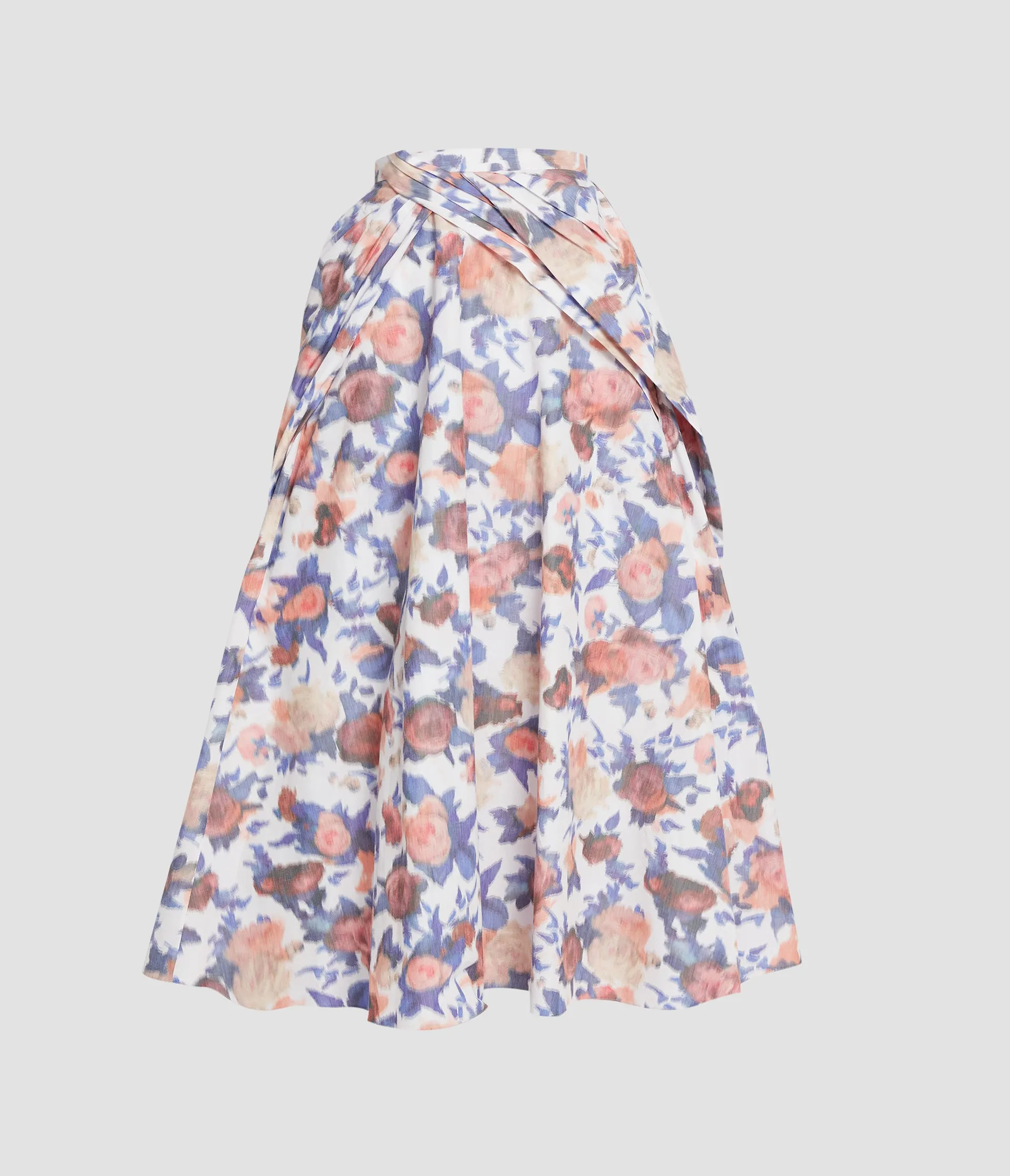 Floral Print Chiné Taffeta Gathered Midi Skirt sold by ERDEM