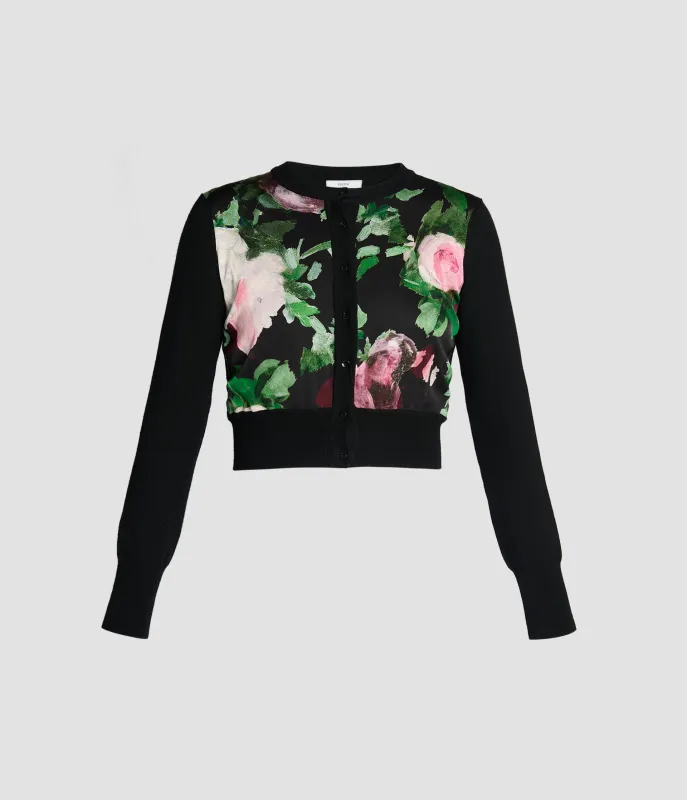 Floral Print Panel Cropped Cardigan made by ERDEM