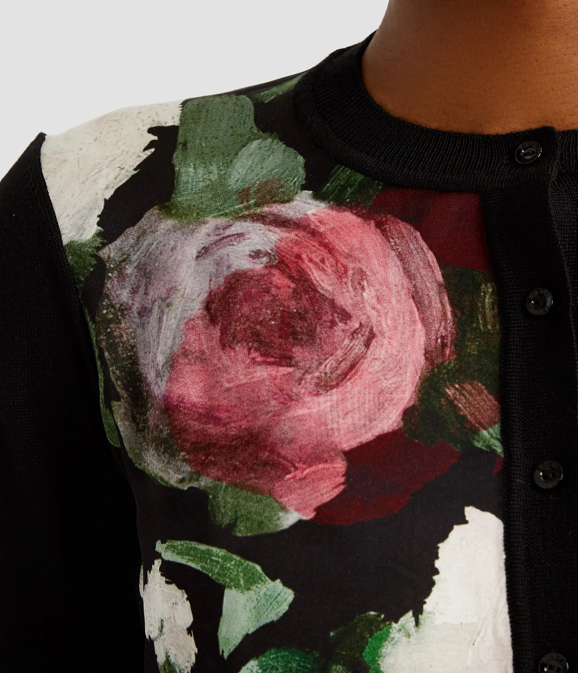 Floral Print Panel Cropped Cardigan sold by ERDEM product image thumbnail 5