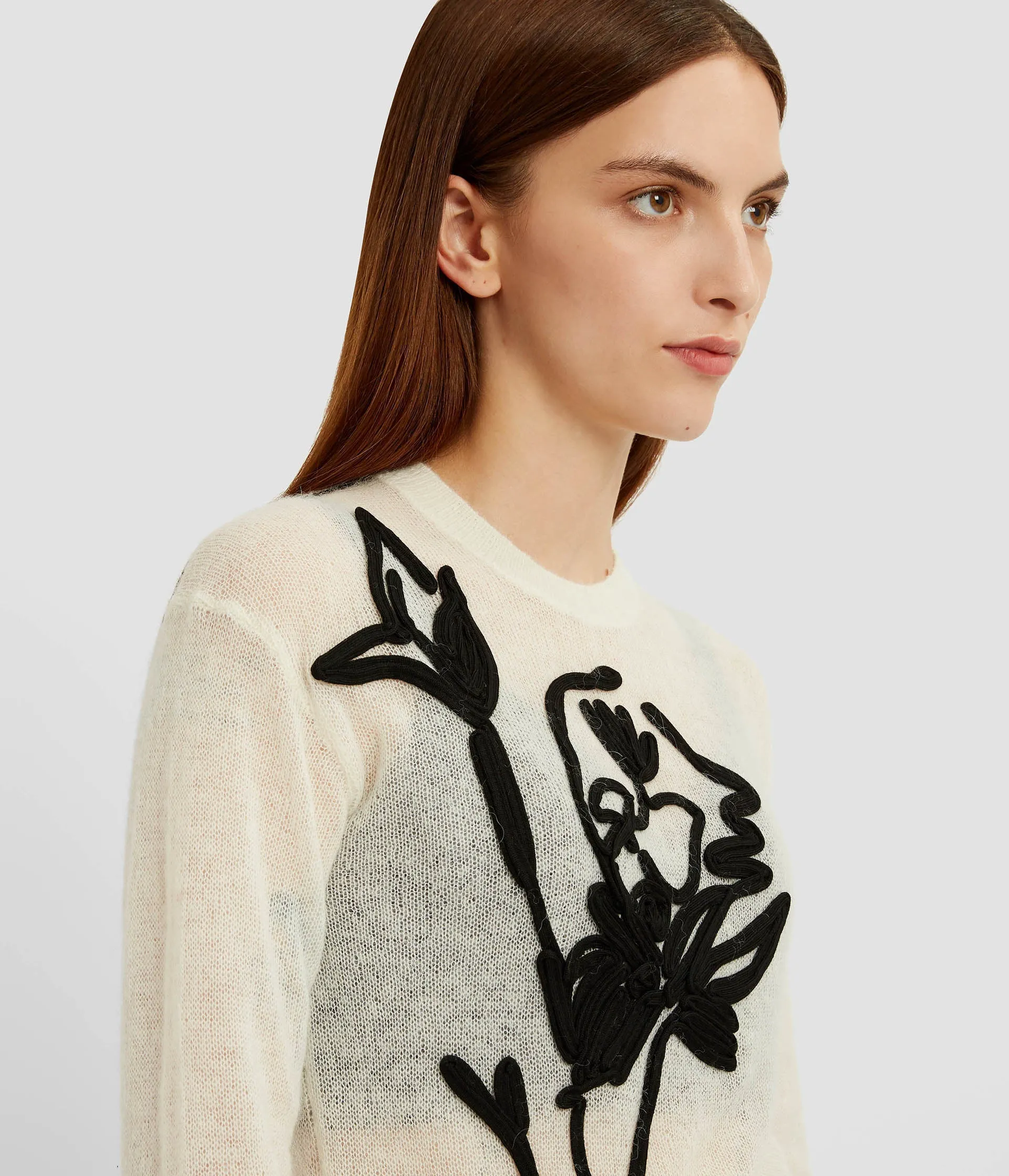 Alpaca and Wool-Blend Crew Neck Jumper sold by ERDEM product image thumbnail 5