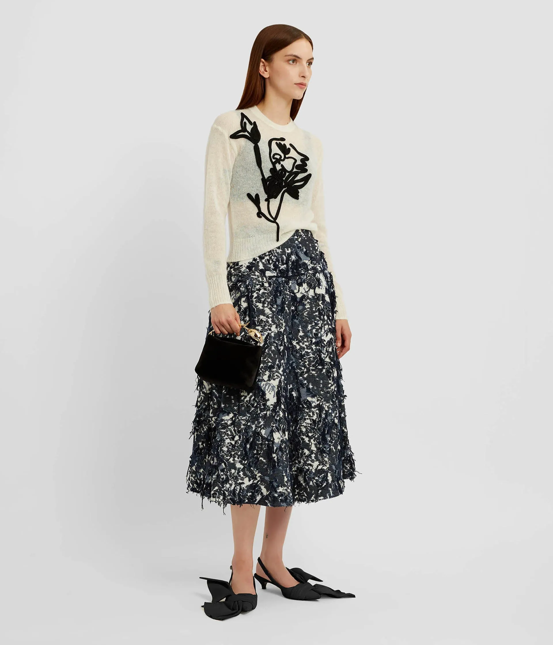 Alpaca and Wool-Blend Crew Neck Jumper sold by ERDEM product image thumbnail 2