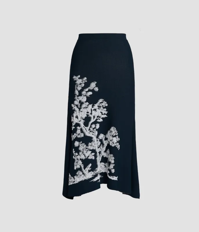 Jacquard Asymmetric Knit Skirt made by ERDEM