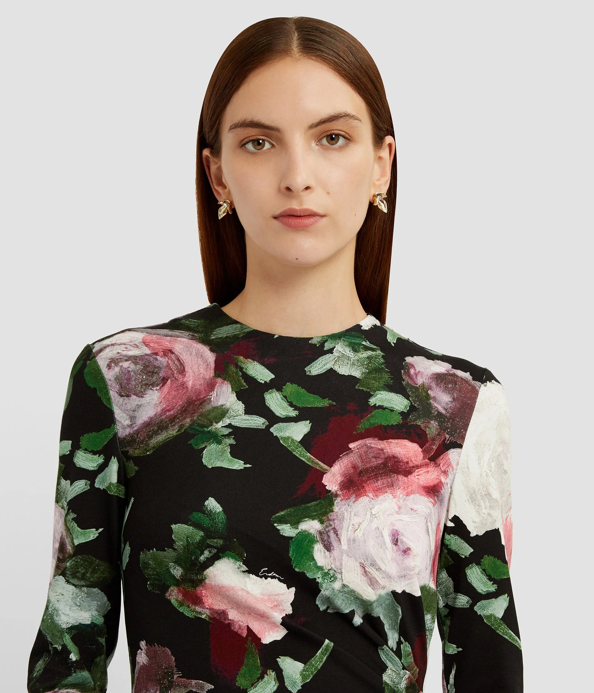 Floral Print Gathered Midi Dress sold by ERDEM product image thumbnail 4