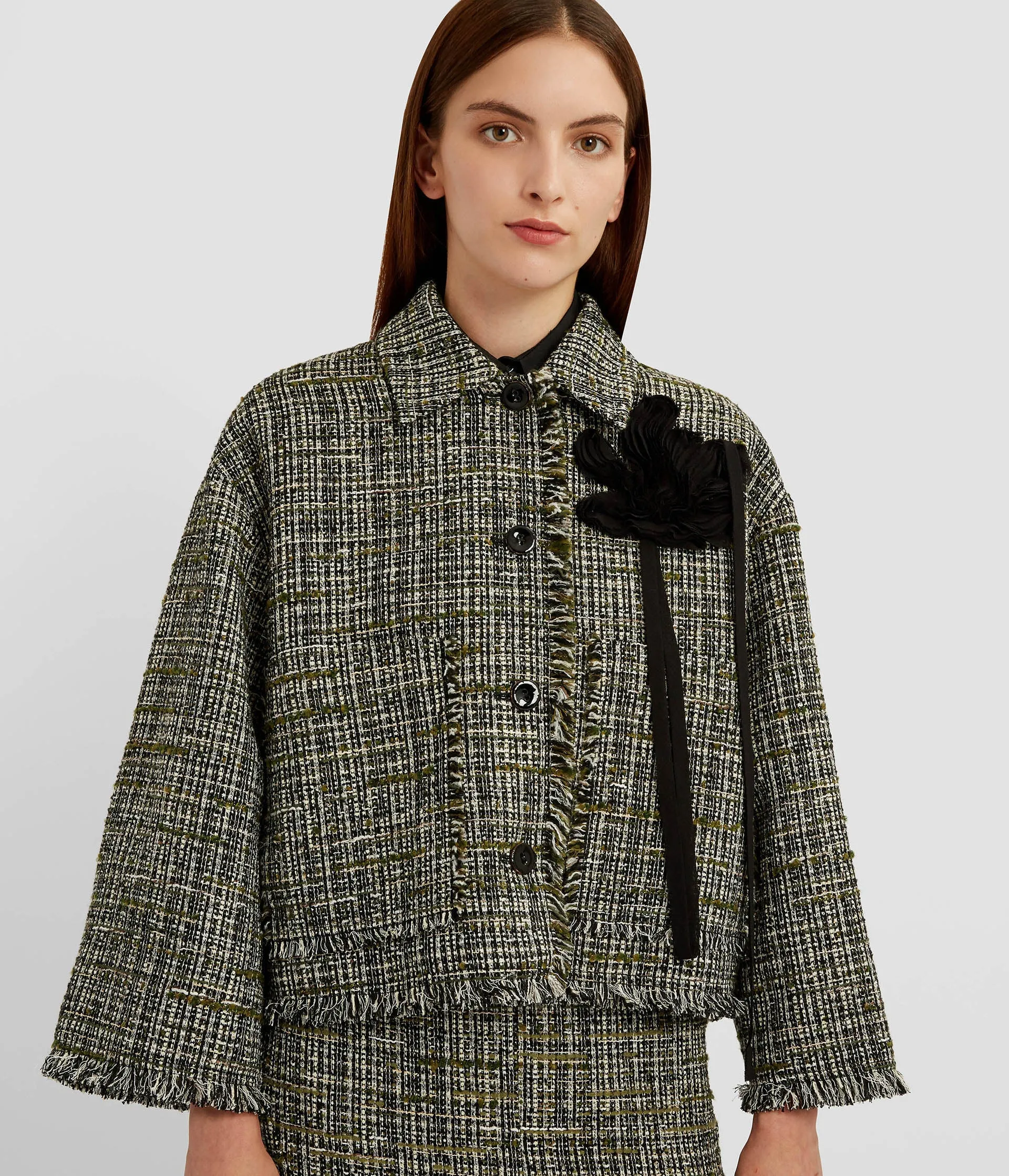 Floral Appliqué Tweed Cropped Jacket sold by ERDEM product image thumbnail 4