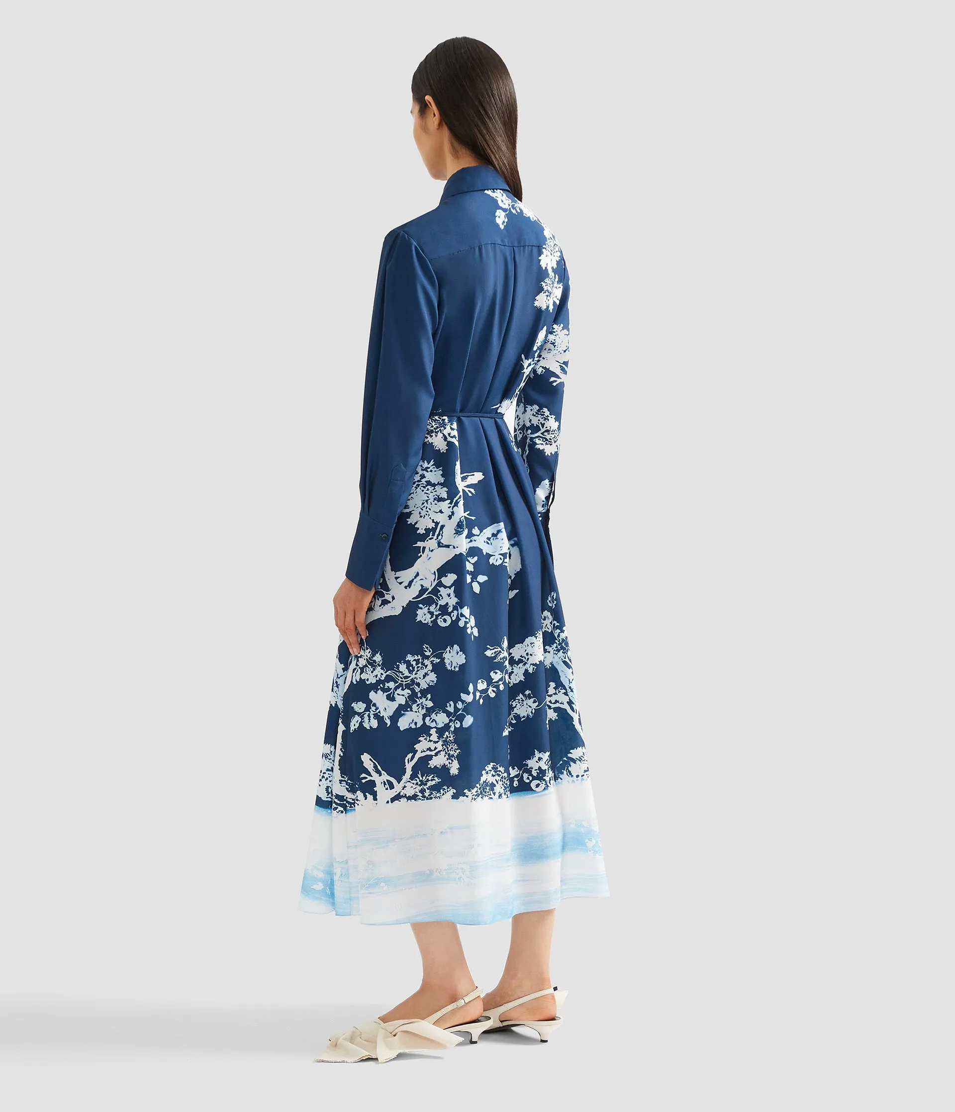 Printed Crepe De Chine Pleated Midi Dress sold by ERDEM product image thumbnail 3