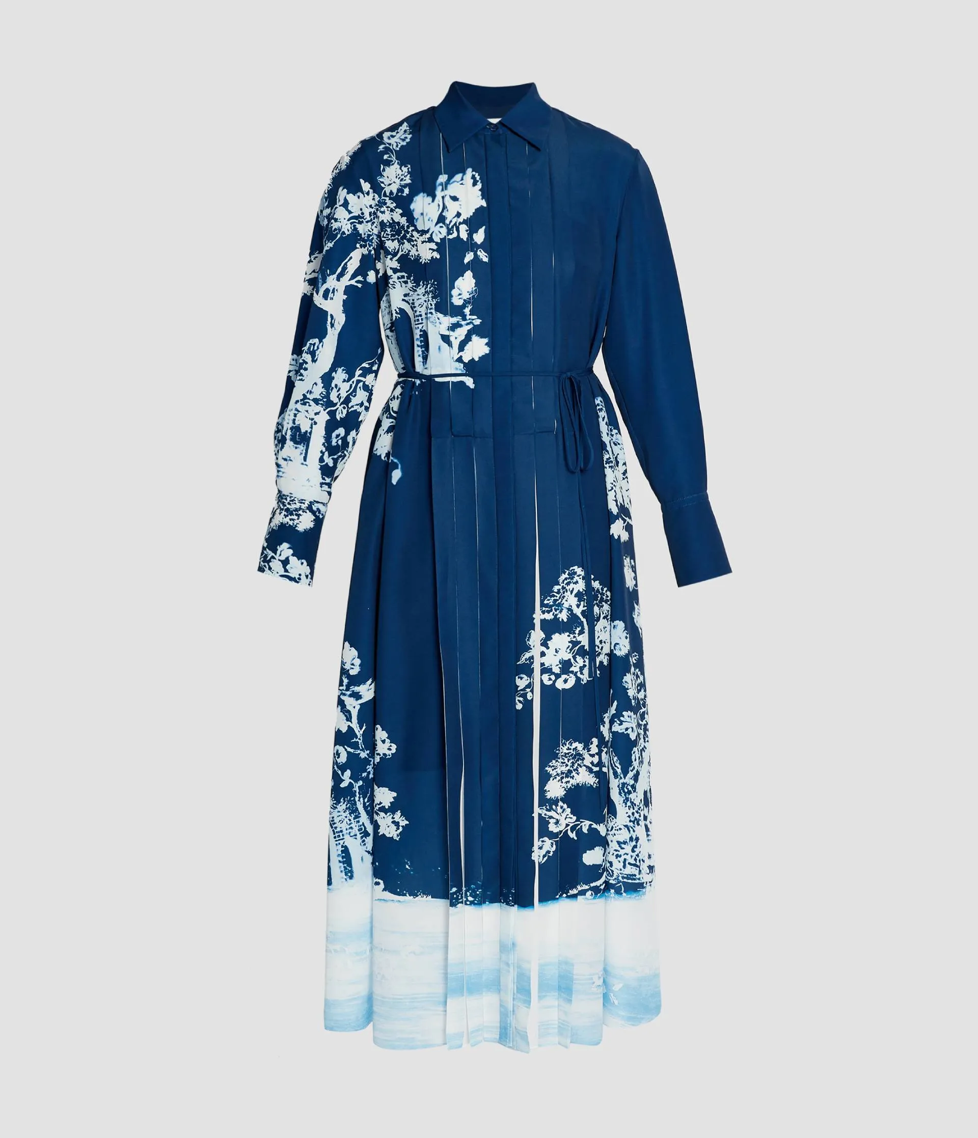 Printed Crepe De Chine Pleated Midi Dress sold by ERDEM