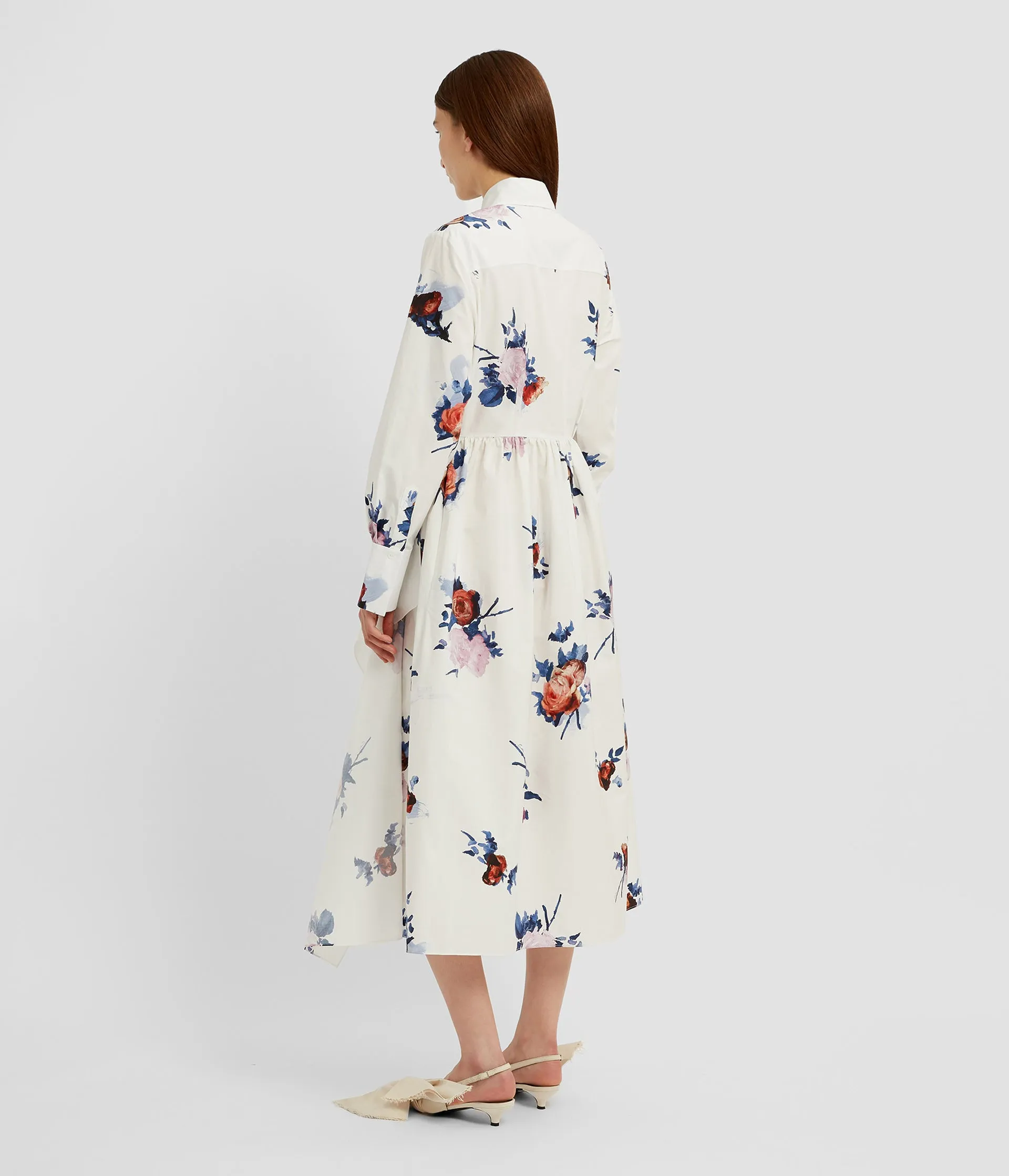 Floral Print Draped Shirt Dress sold by ERDEM product image thumbnail 3