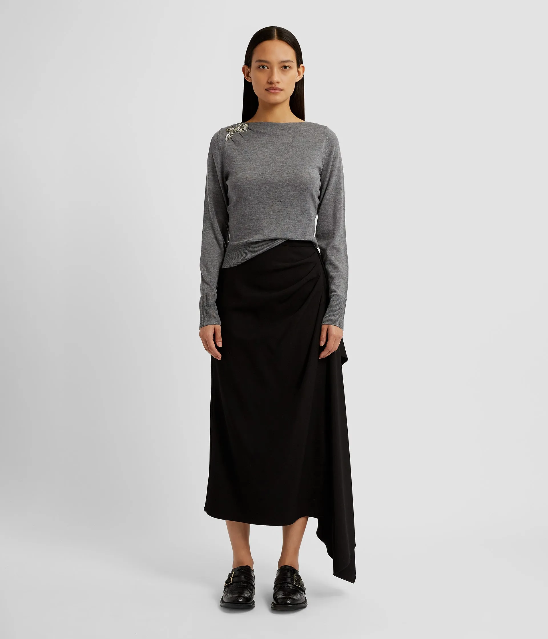 Drape Detail Knit Jumper sold by ERDEM product image thumbnail 4