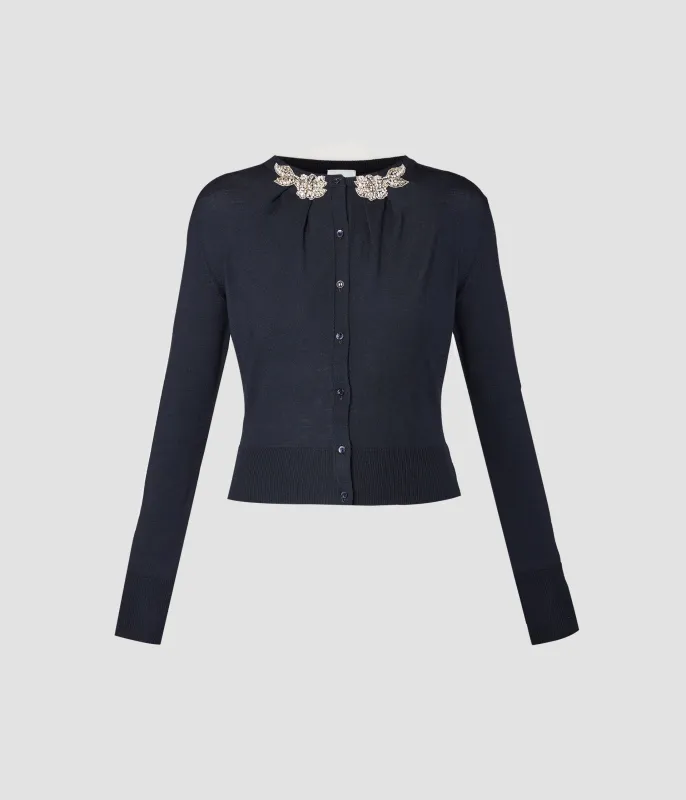 Drape Detail Knit Cardigan sold by ERDEM