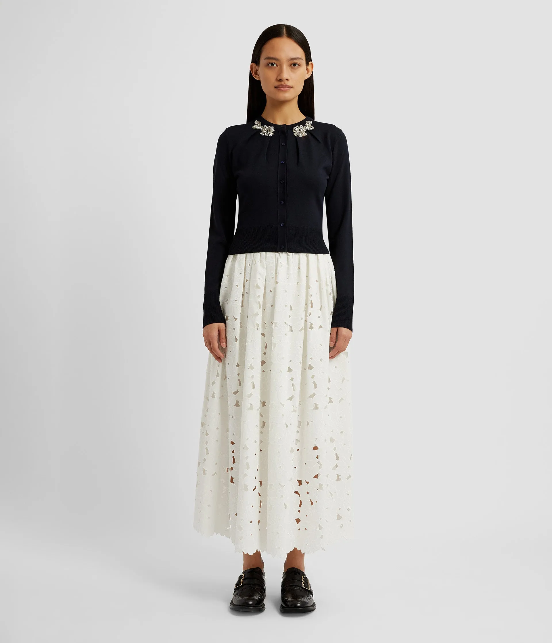 Drape Detail Knit Cardigan sold by ERDEM product image thumbnail 4