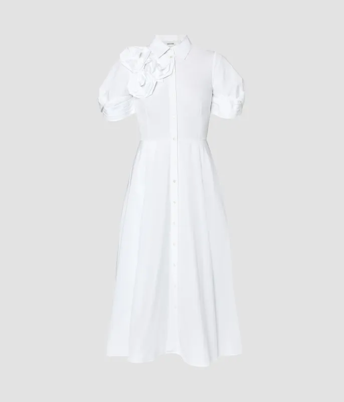 Short Sleeve Midi Shirt Dress With Rosettes sold by ERDEM