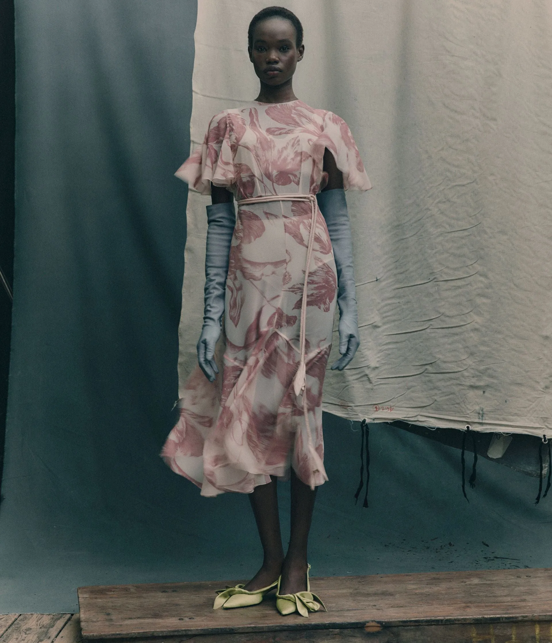 Floral Print Silk Voile Midi Dress sold by ERDEM product image thumbnail 2